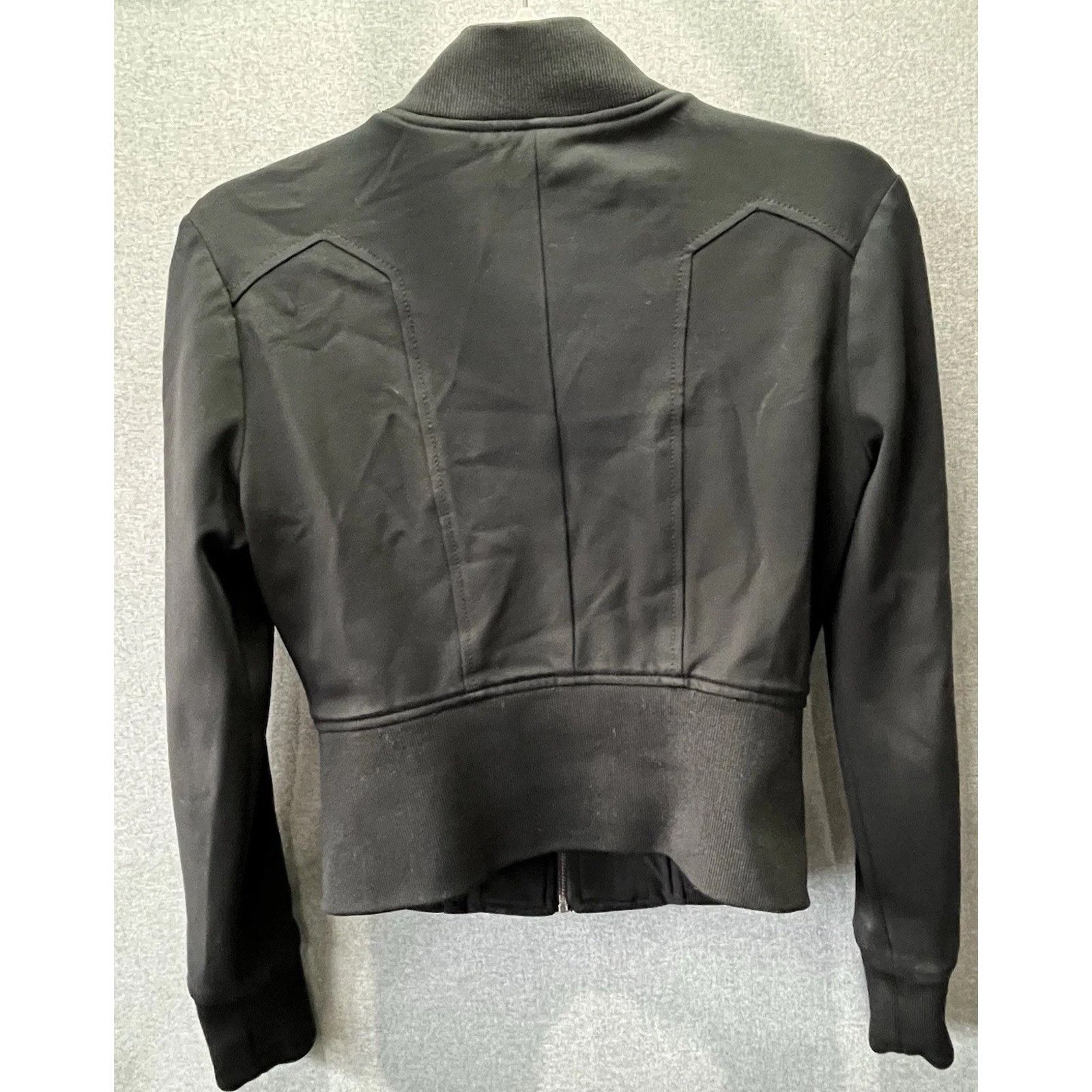 Guess GUESS Jeans Solid Black Moto Bomber Jacket Women Size XS Size XS / US 0-2 / IT 36-38 - 2 Thumbnail