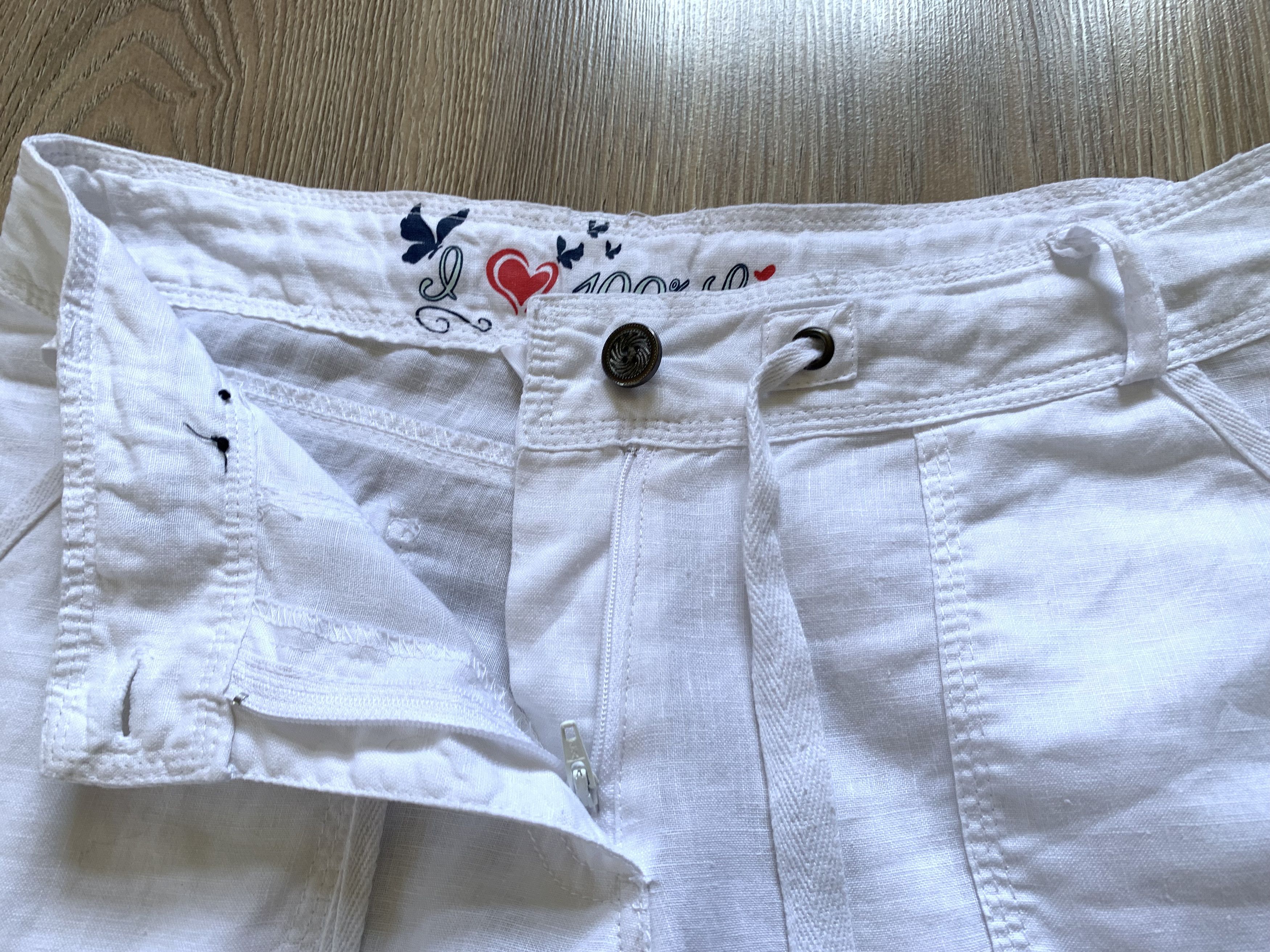 Designer Atmosphere Womens White Linen Pants Bell Bottom Size 28" / US 6 / IT 42 - 5 Thumbnail