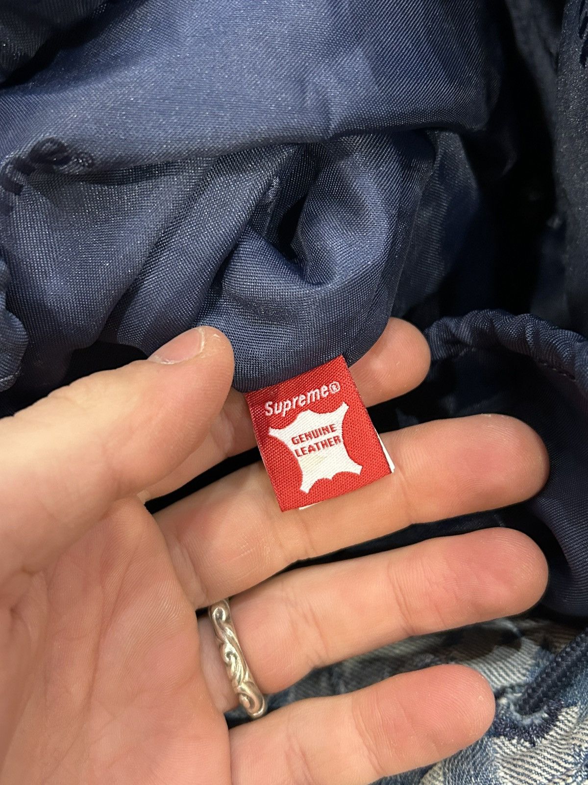 Supreme Supreme Fat Tip Jacquard Denim Backpack Size ONE SIZE - 8 Thumbnail