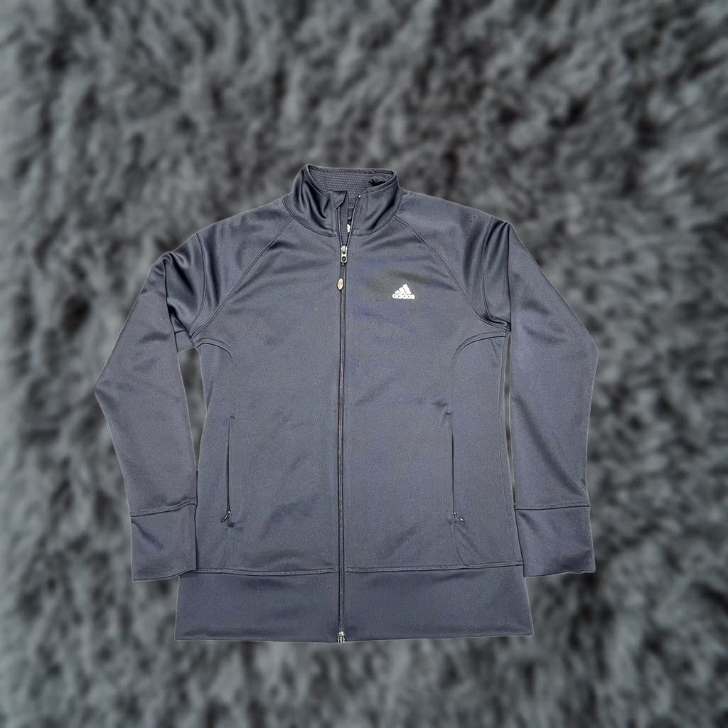 Adidas Adidas Women’s Jacket L Blue Climalite Full Zip Striped Pockets Casual Baseball Style Size L / US 10 / IT 46 - 1 Thumbnail