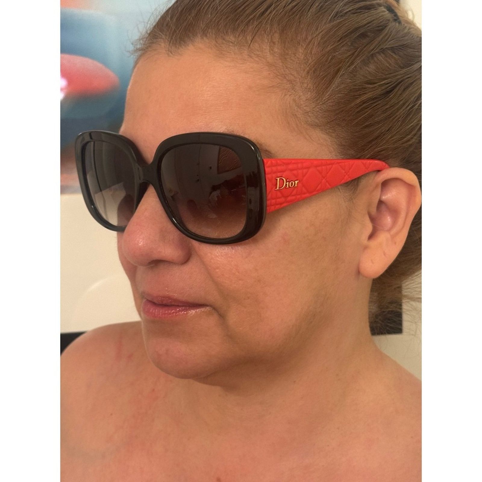 Dior Dior Women's Sunglasses Black Frame Orange Arms Designer Size ONE SIZE - 3 Thumbnail