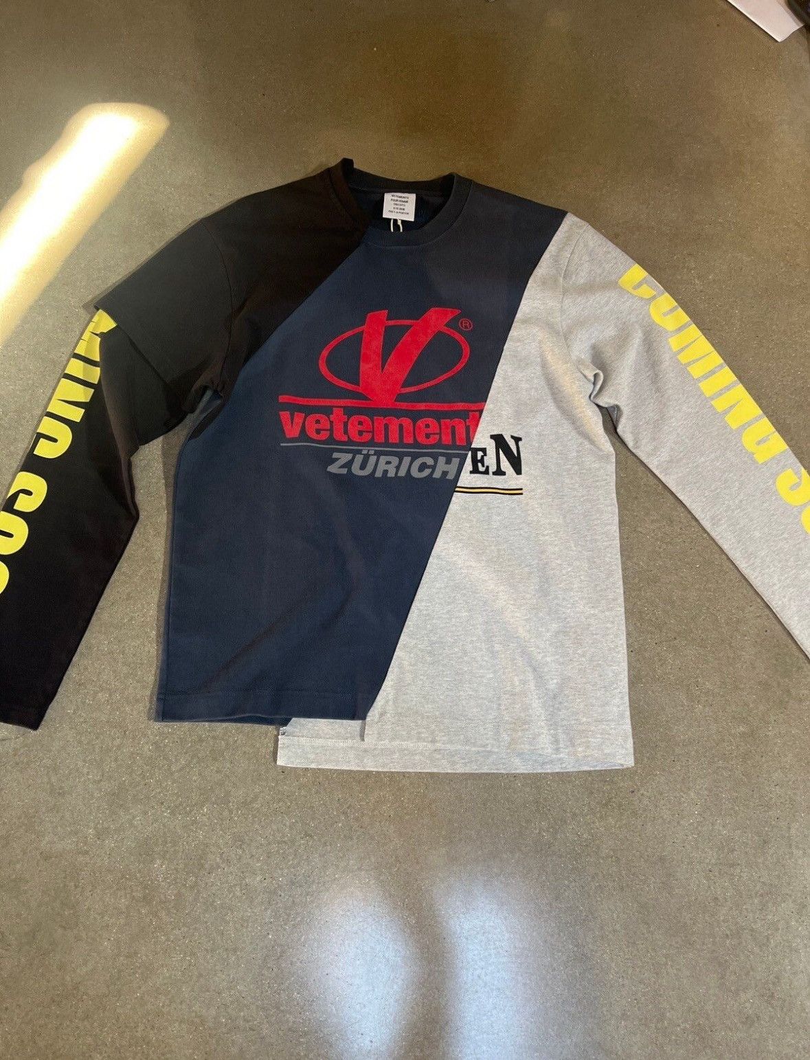 image of Vetements 2018 Zurich Long Sleeve in Grey, Men's (Size Medium)