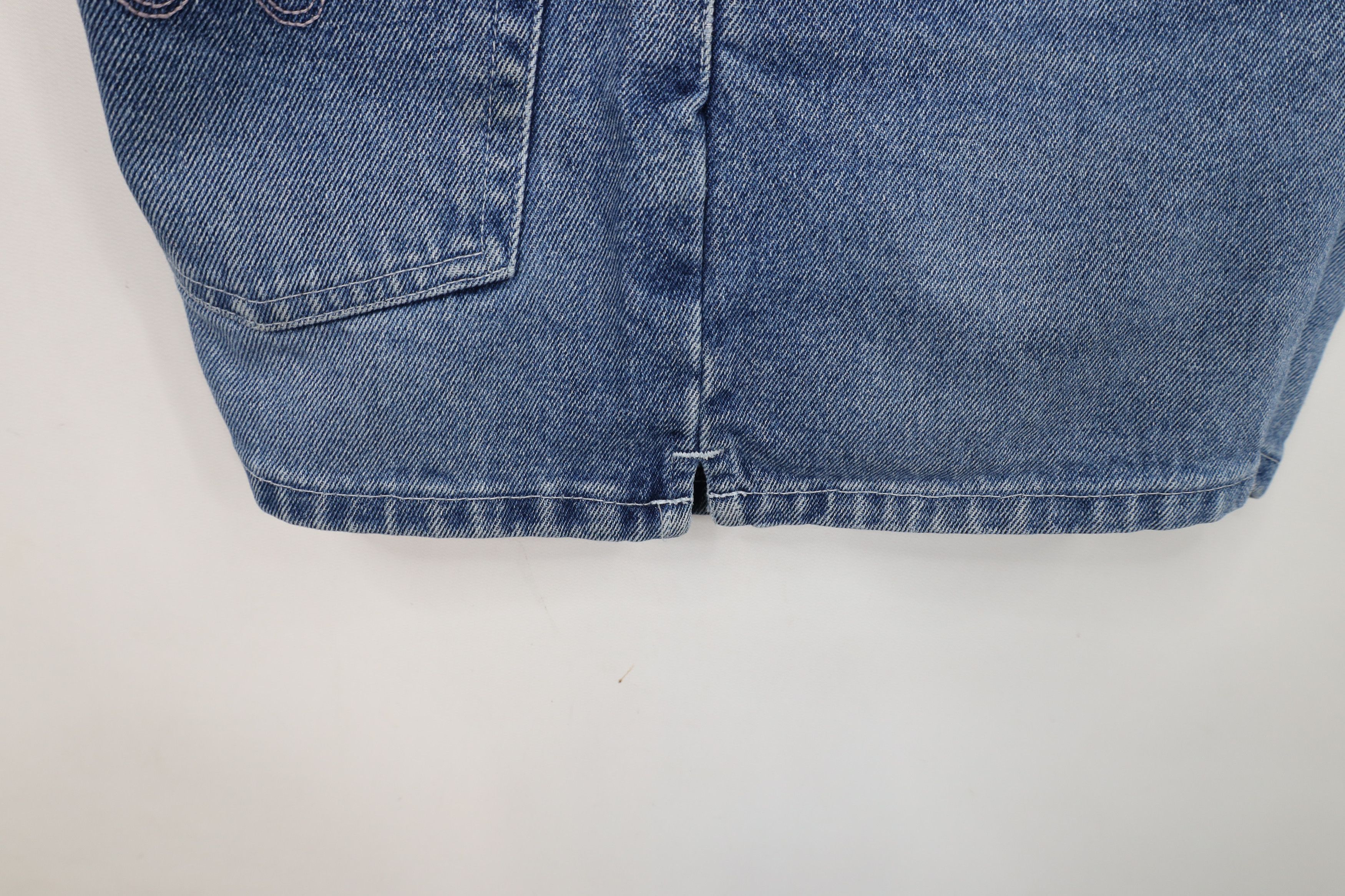 Vintage Vintage 90s Y2K Babydoll Heart Denim Jean Shorts Blue Cotton Size 32" / US 10 / IT 46 - 9 Thumbnail