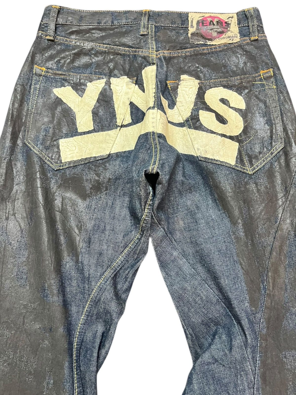 Who Decides War Vintage YNJS Two Tones Curvy Leg Embroidery Denim Size US 30 / EU 46 - 2 Thumbnail