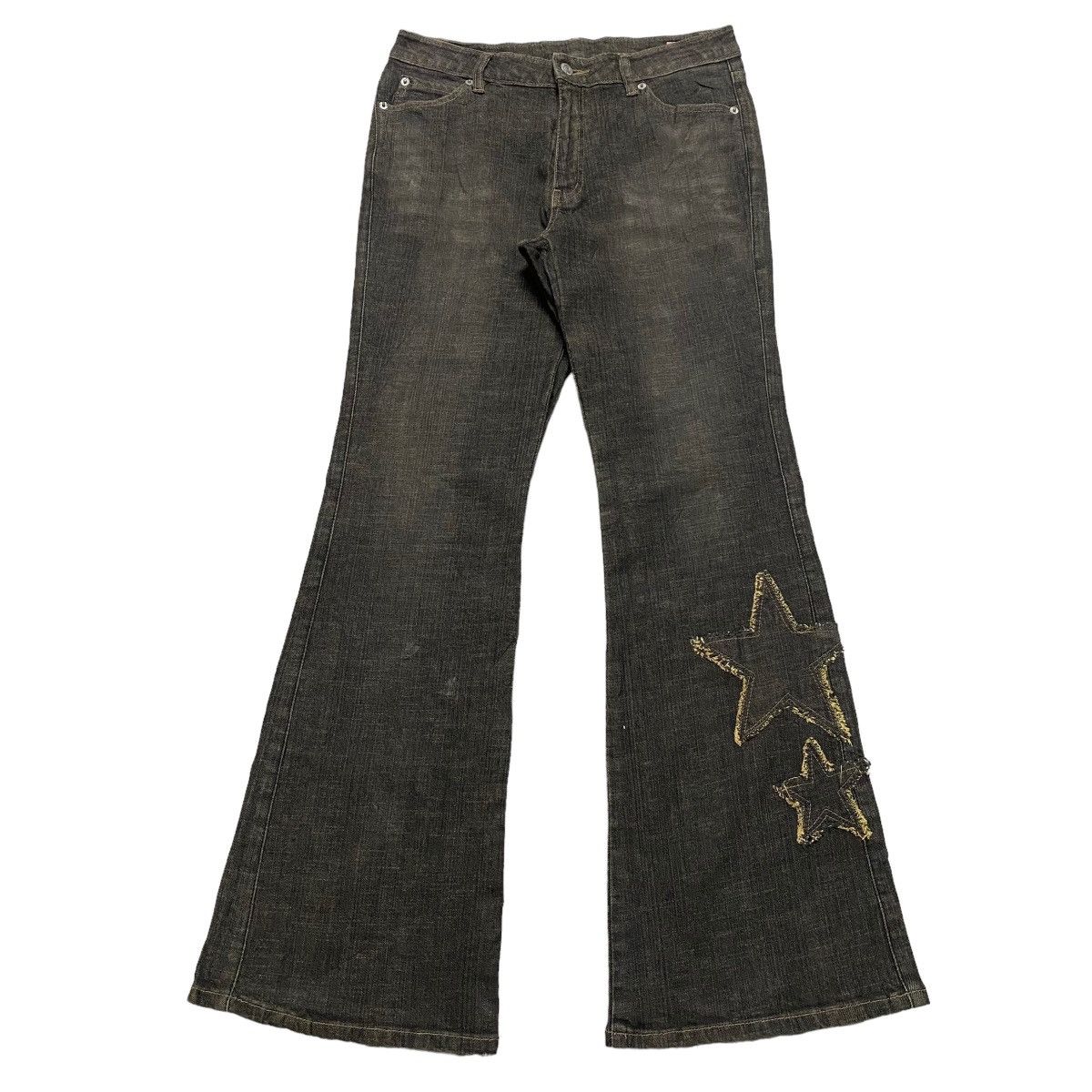 Japanese Brand Camel Road Star Denim Flare Jeans Stretch