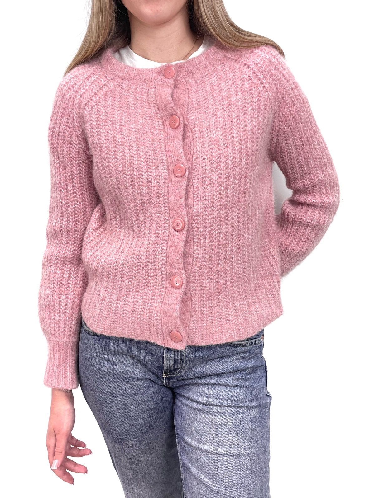 Sezane La Maille Sézane Pink Alpaca Blend Button-Up Raglan Cardigan Size XS / US 0-2 / IT 36-38 - 1 Thumbnail