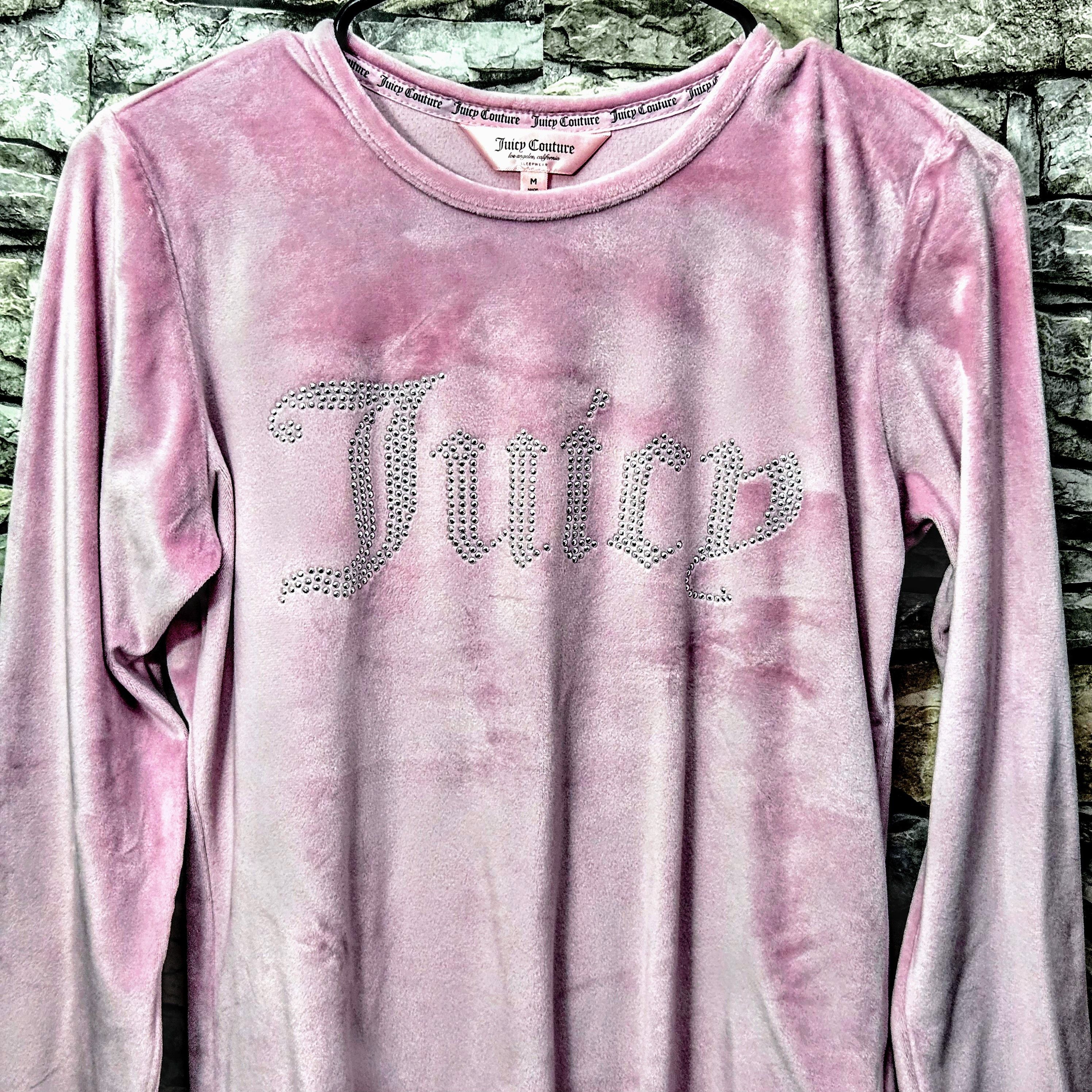Juicy Couture Juicy Couture Womens M Pink Velour Sweatshirt Rhinestone Size M / US 6-8 / IT 42-44 - 2 Thumbnail