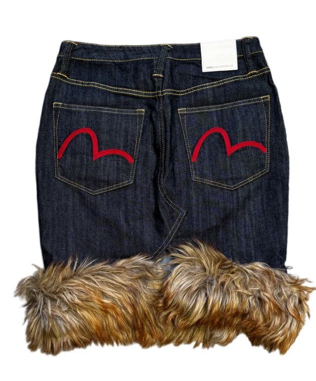 Evisu × Japanese Brand Evisu Fur Denim Skirt Seagull Size 29" - 1 Thumbnail