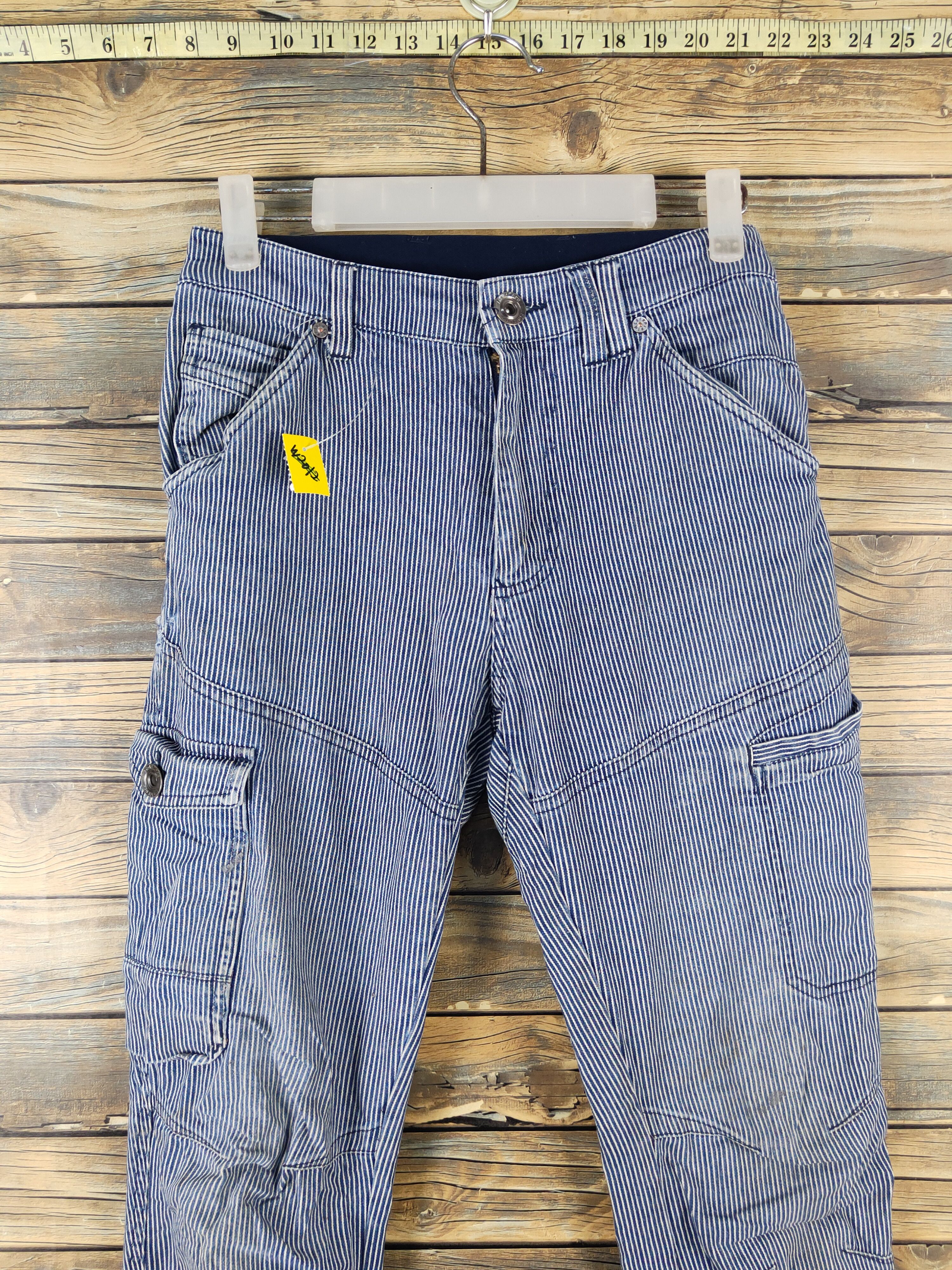 Japanese Brand FieldCore Blue White Distressed Ripped Soft Jeans #W2060 Size US 28 / EU 44 - 2 Thumbnail