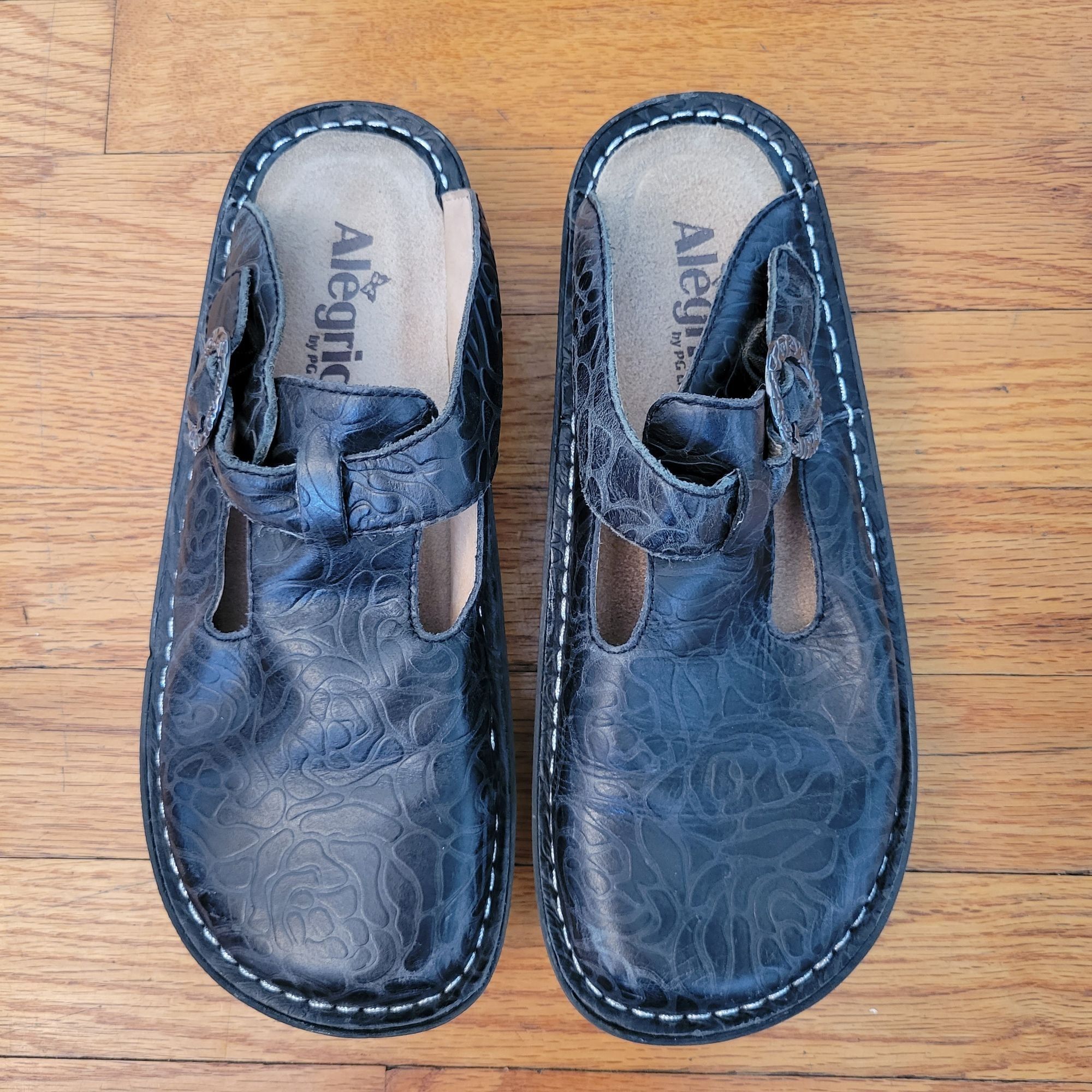 Vintage Alegria Leather Mules Buckle 37 Black Mary Janes ALG 531 Cla Size US 7 / IT 37 - 9 Thumbnail