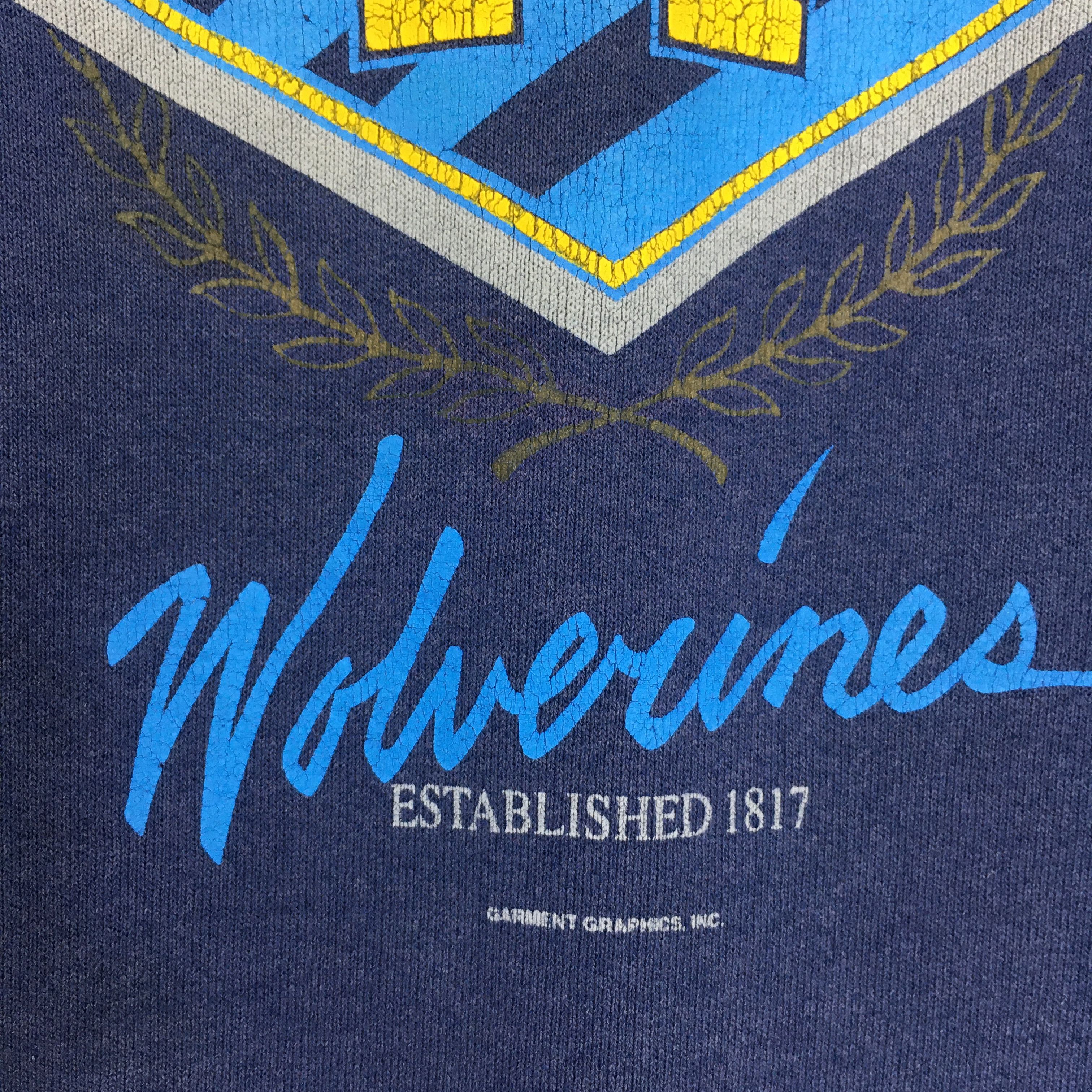 NCAA × Vintage Vintage 90s Michigan Wolverines NCAA Sweatshirt XLarge Size US XL / EU 56 / 4 - 4 Thumbnail