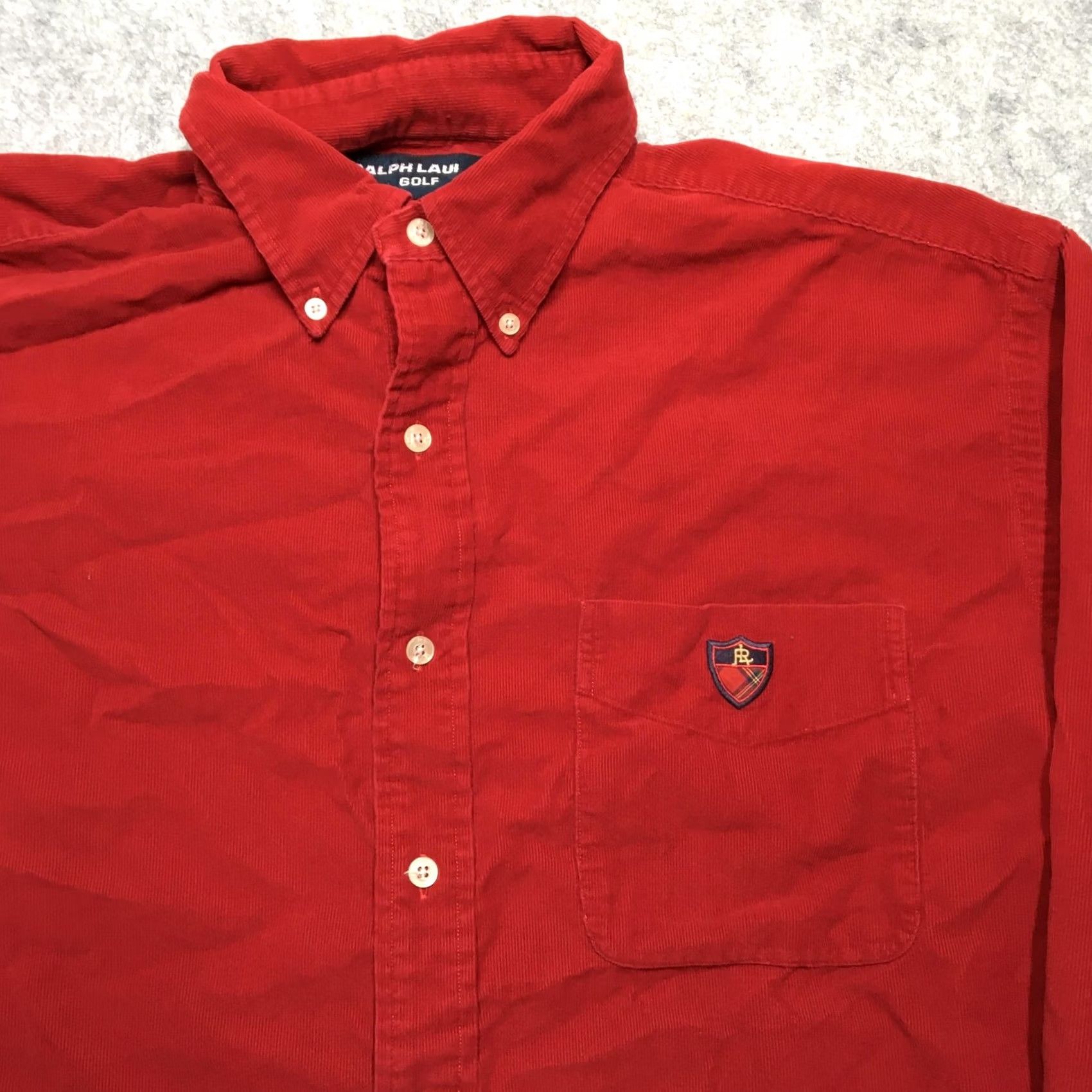 Ralph Lauren Ralph Lauren Golf Corduroy Shirt Mens Large Red Tilden Button Down Long Sleeve Size US L / EU 52-54 / 3 - 3 Thumbnail