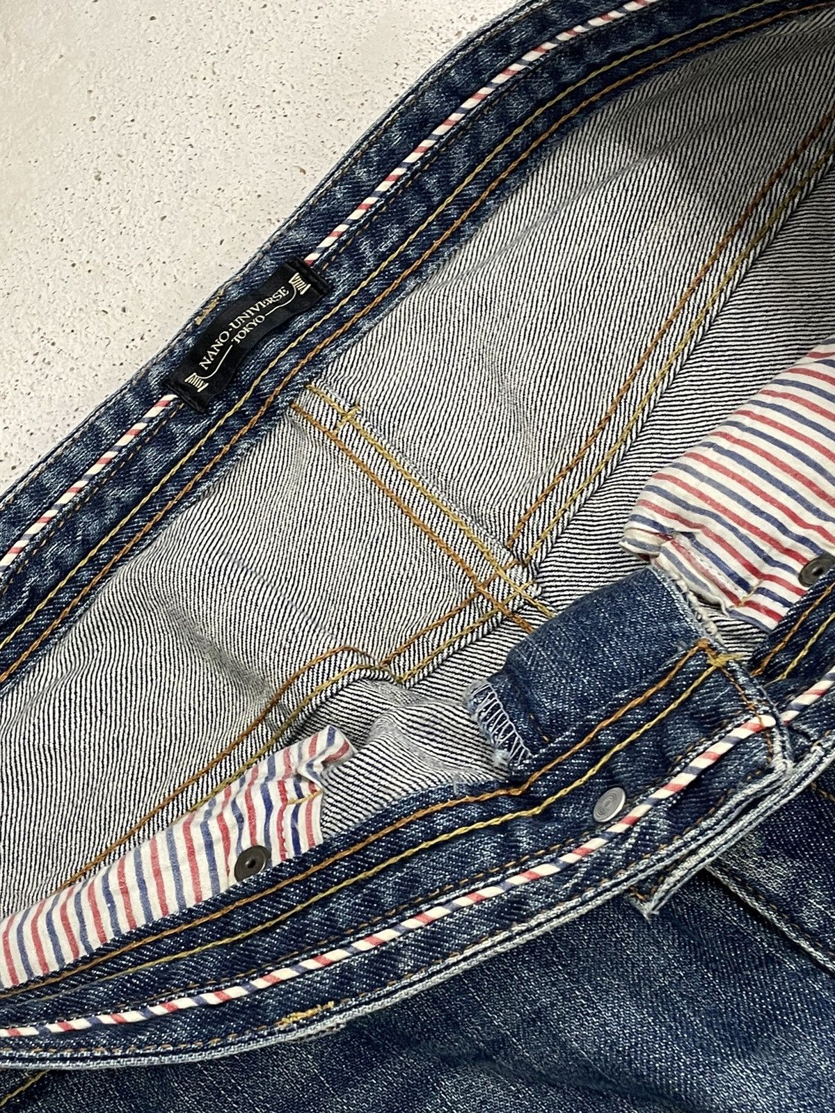 NANO universe × Number (N)ine Nano Universe Serge Denime Whiskering Denim Pants (AB24) Size US 33 - 22 Thumbnail