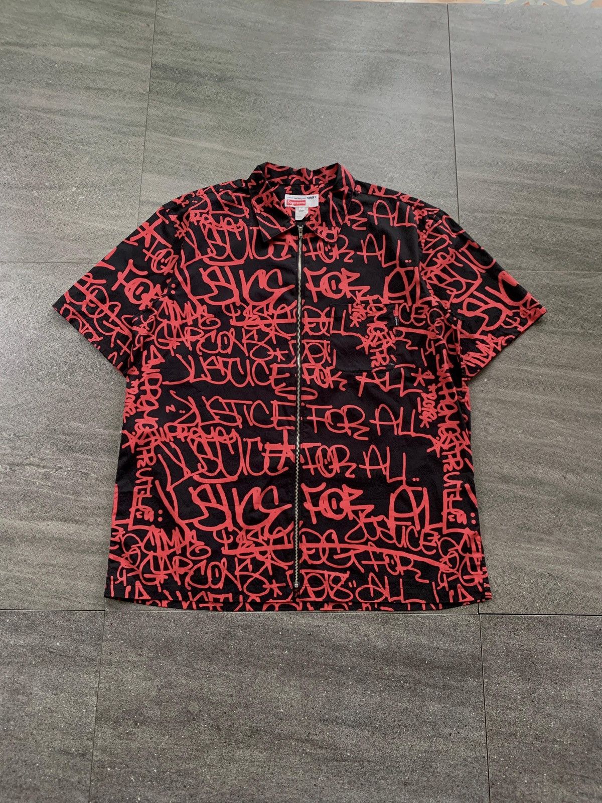 Supreme FREE TAX! Comme des Garcons Collabs Graffiti Zip Shirt Size US XL / EU 56 / 4 - 2 Thumbnail