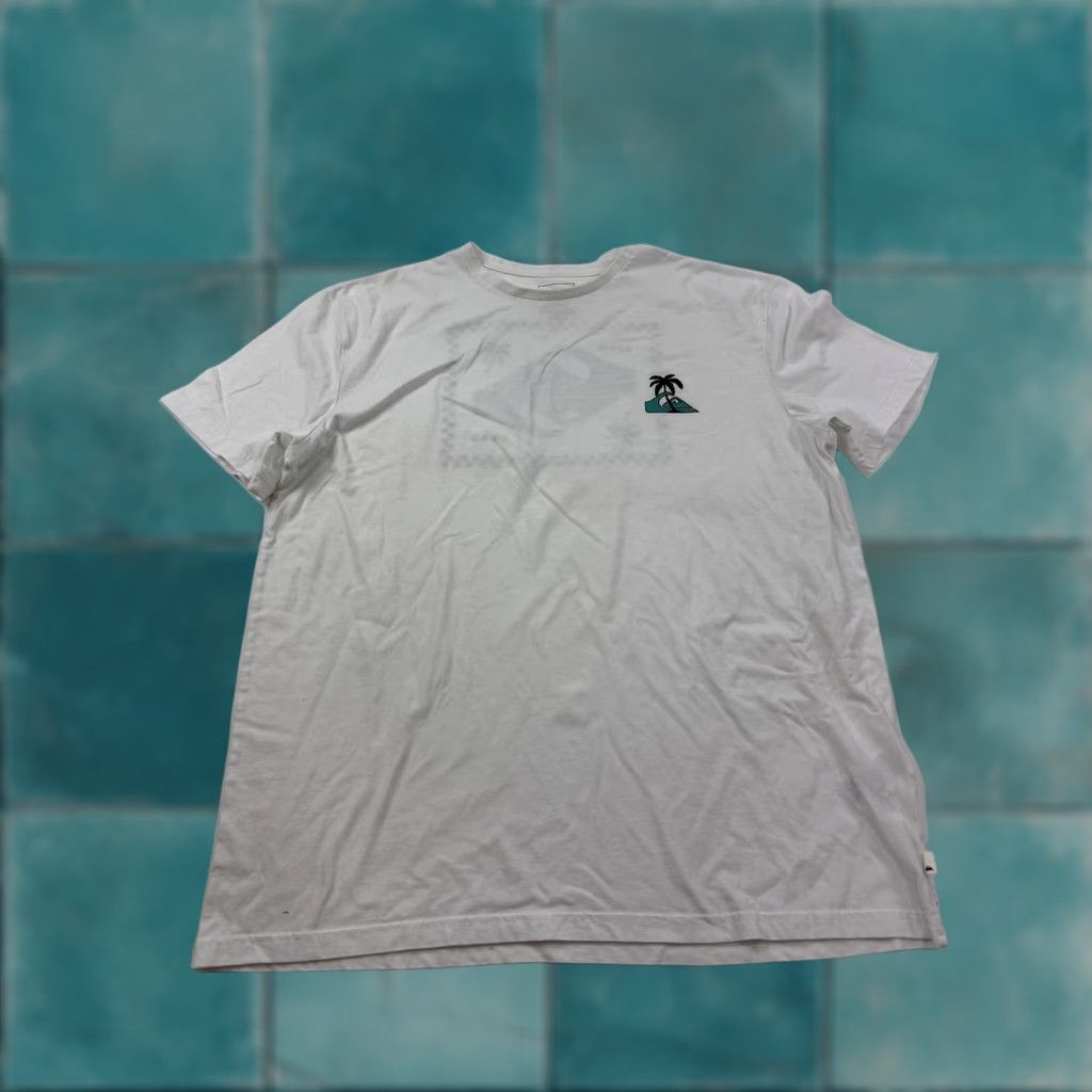 Quiksilver Quiksilver Shirt Mens 2XL White Graphic Surf Tee palm tree Logo Tee Tee 1969 back print Size US XXL / EU 58 / 5 - 1 Thumbnail