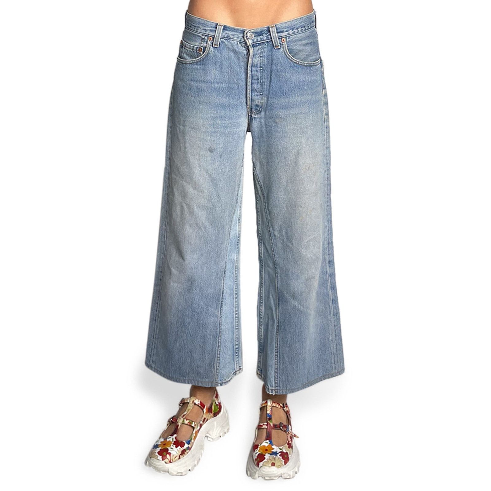 Levi's Levi Re-Worked Flared Denim Jean Size 30" / US 8 / IT 44 - 3 Thumbnail
