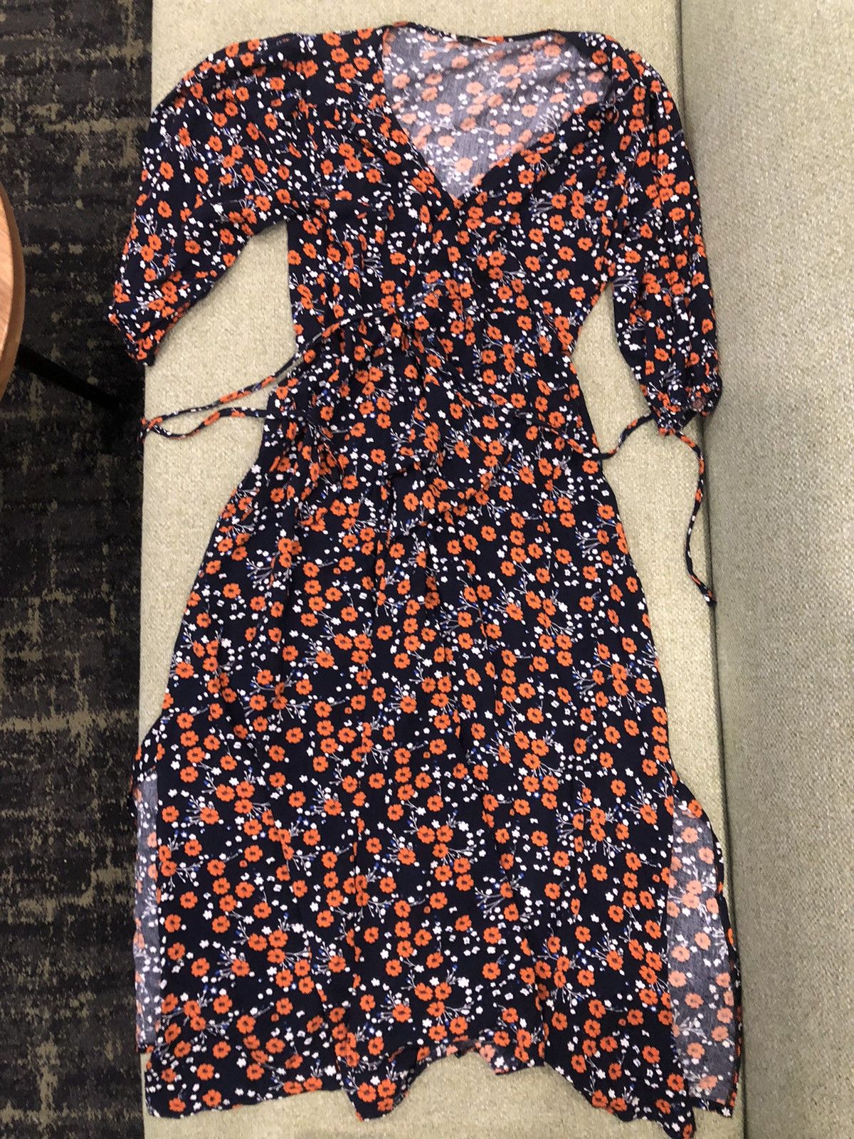Vintage Blue comfy Flower Dress Size ONE SIZE - 4 Thumbnail
