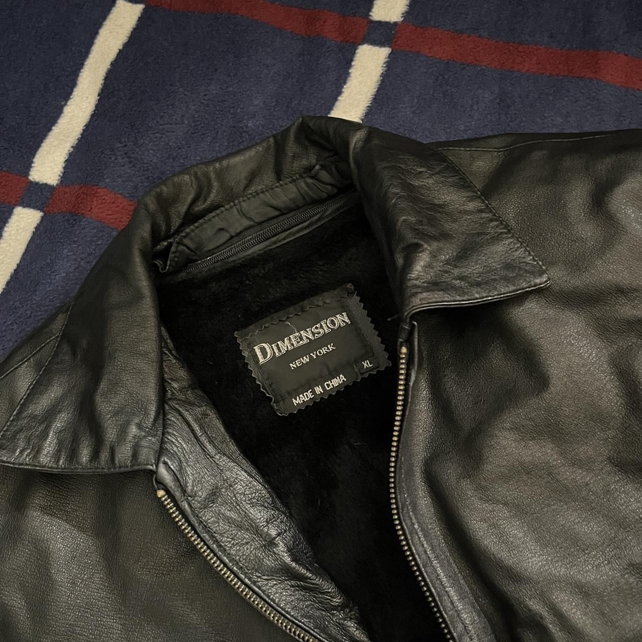 Other Dimensions New York classic black genuine leather jacket Size XL / US 12-14 / IT 48-50 - 2 Thumbnail