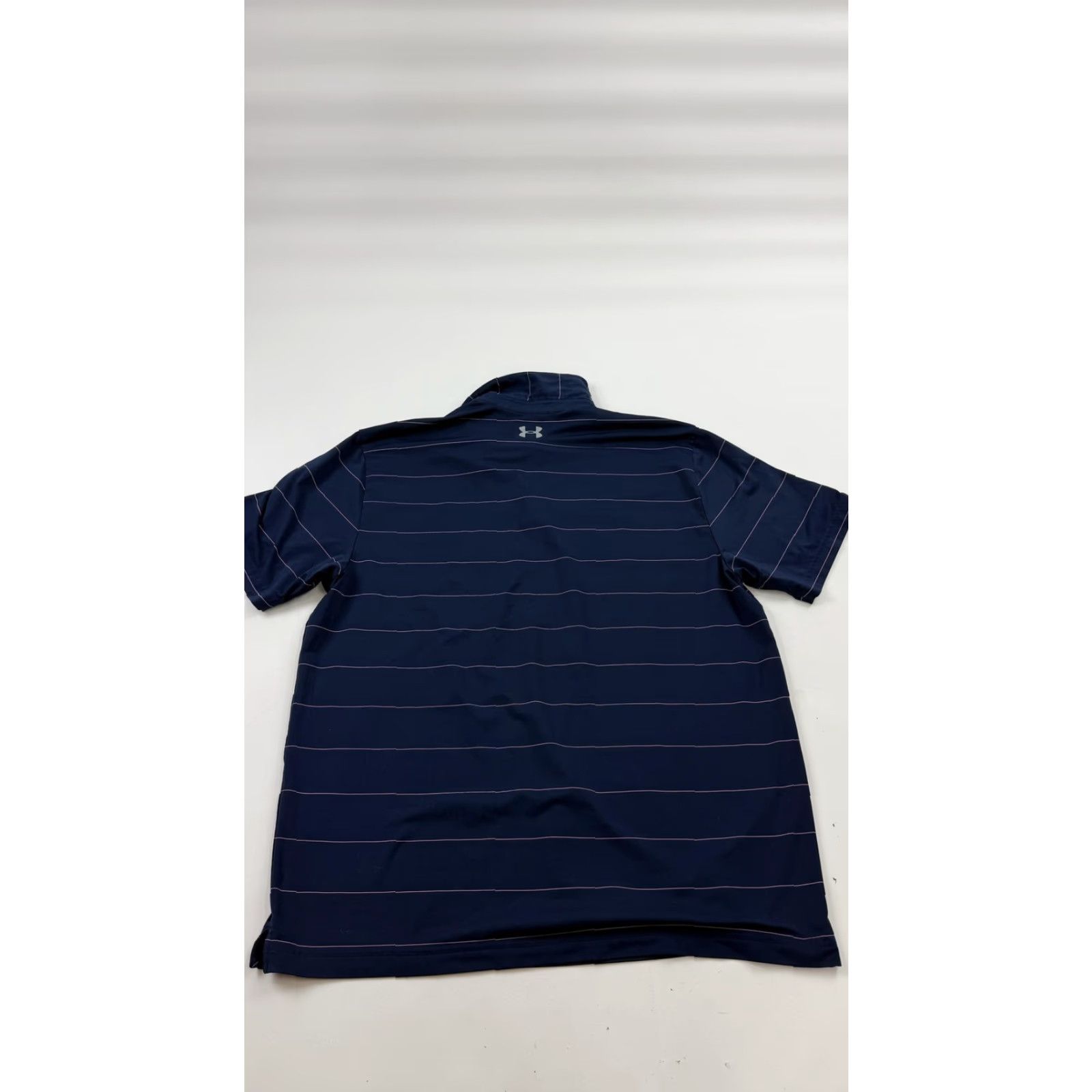 Under Armour Under Armour Polo Shirt Mens XL Navy Blue Pink Stripe Golf Performance Shirt Size US XL / EU 56 / 4 - 5 Thumbnail