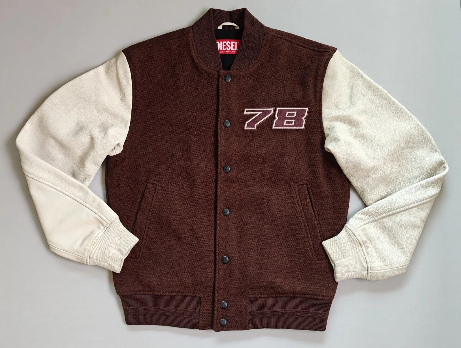 Diesel Diesel Mens Padded bomber jacket in wool and leather FTP1015 Size US M / EU 48-50 / 2 - 1 Thumbnail