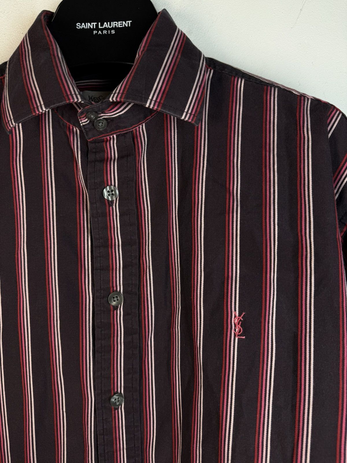 Yves Saint Laurent Black/Red YSL Shirt Striped Size US M / EU 48-50 / 2 - 13 Thumbnail