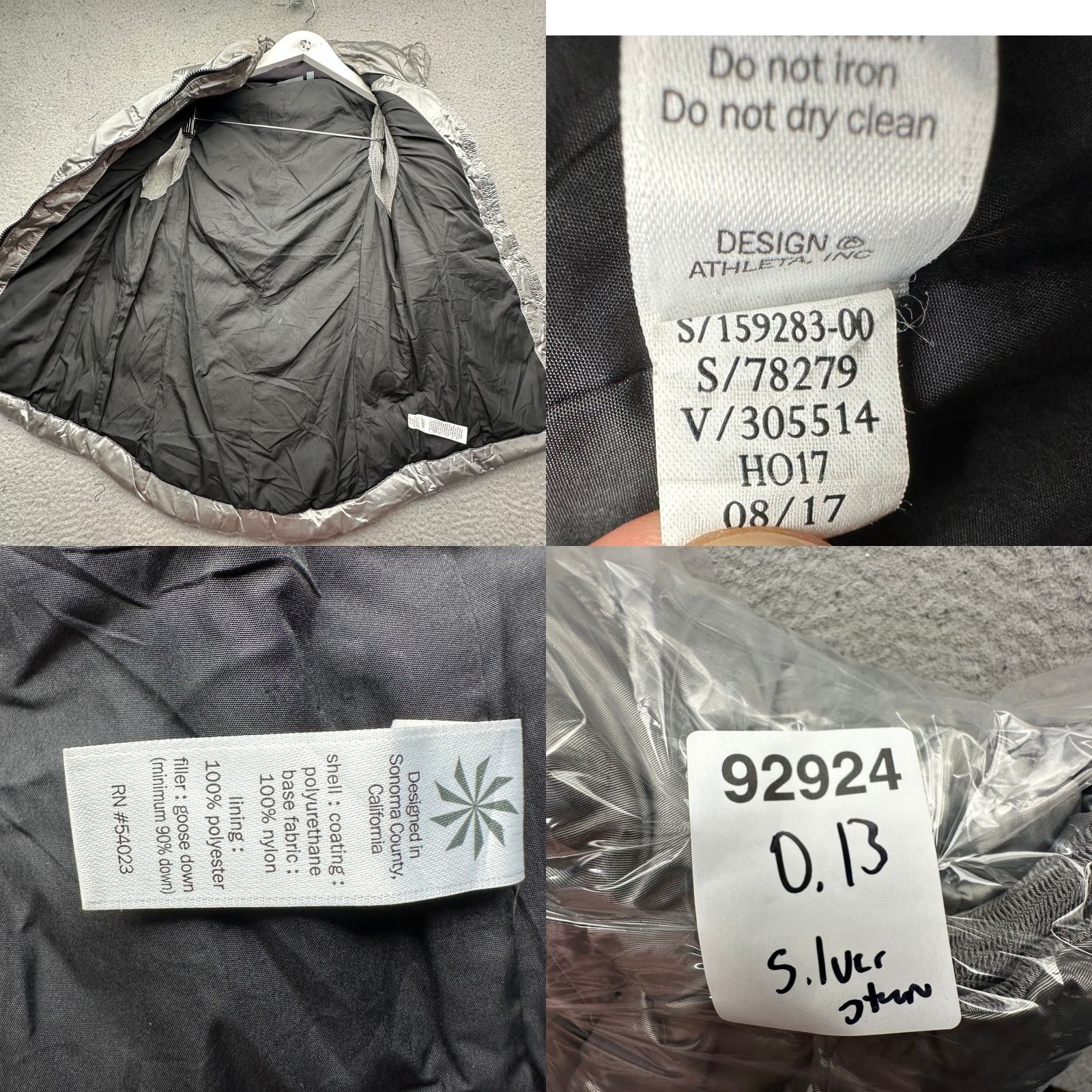 Athleta Athleta Vest Jacket Womens XXS Full Zip Pockets Twill Silver Goose Down Puffer Vest, 2XS, Petite, Polyester Shell, Used Condition, Stains Size XXS / US 00 / IT 34 - 8 Thumbnail