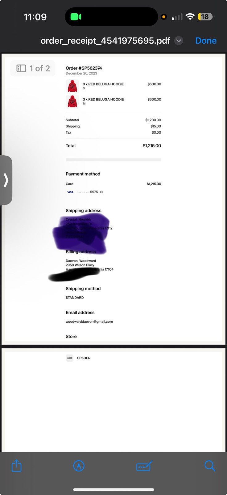Sp5der Sp5der Beluga Hoodie Red Size US M / EU 48-50 / 2 - 6 Thumbnail