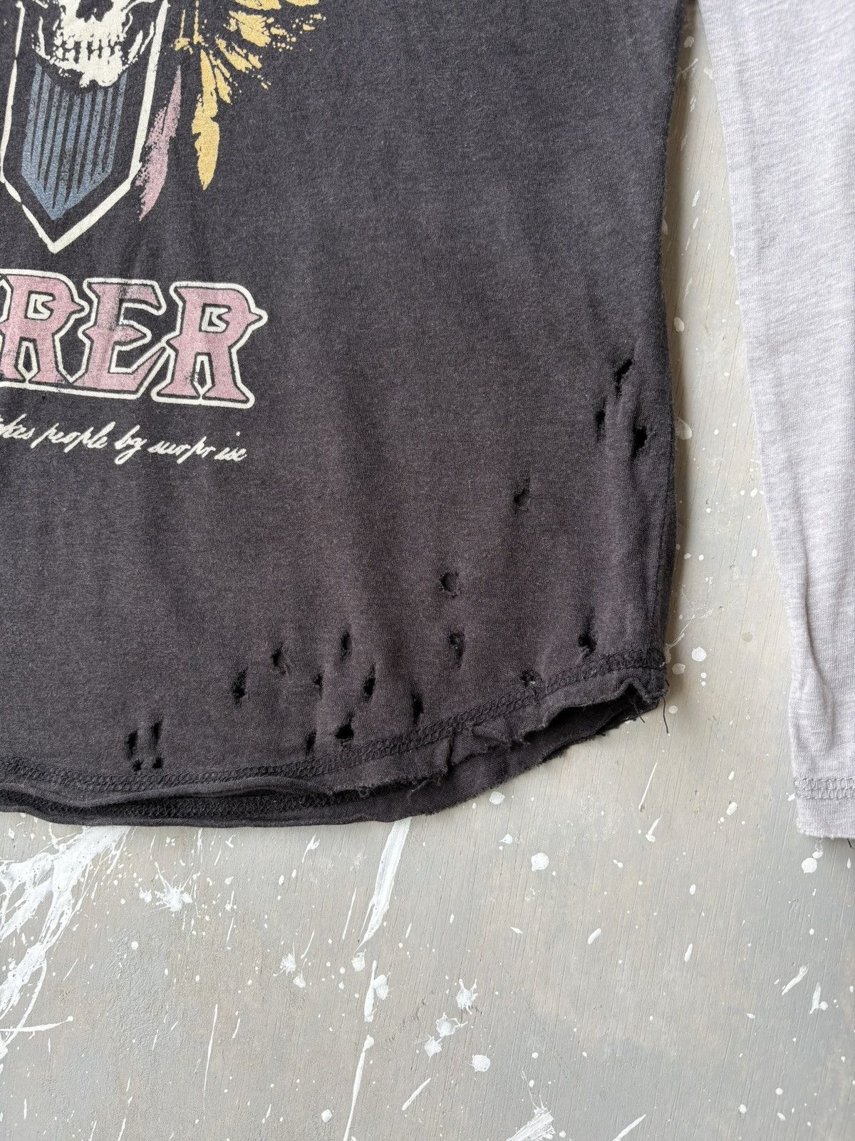 Japanese Brand TRASHED Distressed Durer Madkiss Native Skull Long Sleeve Size US S / EU 44-46 / 1 - 4 Thumbnail
