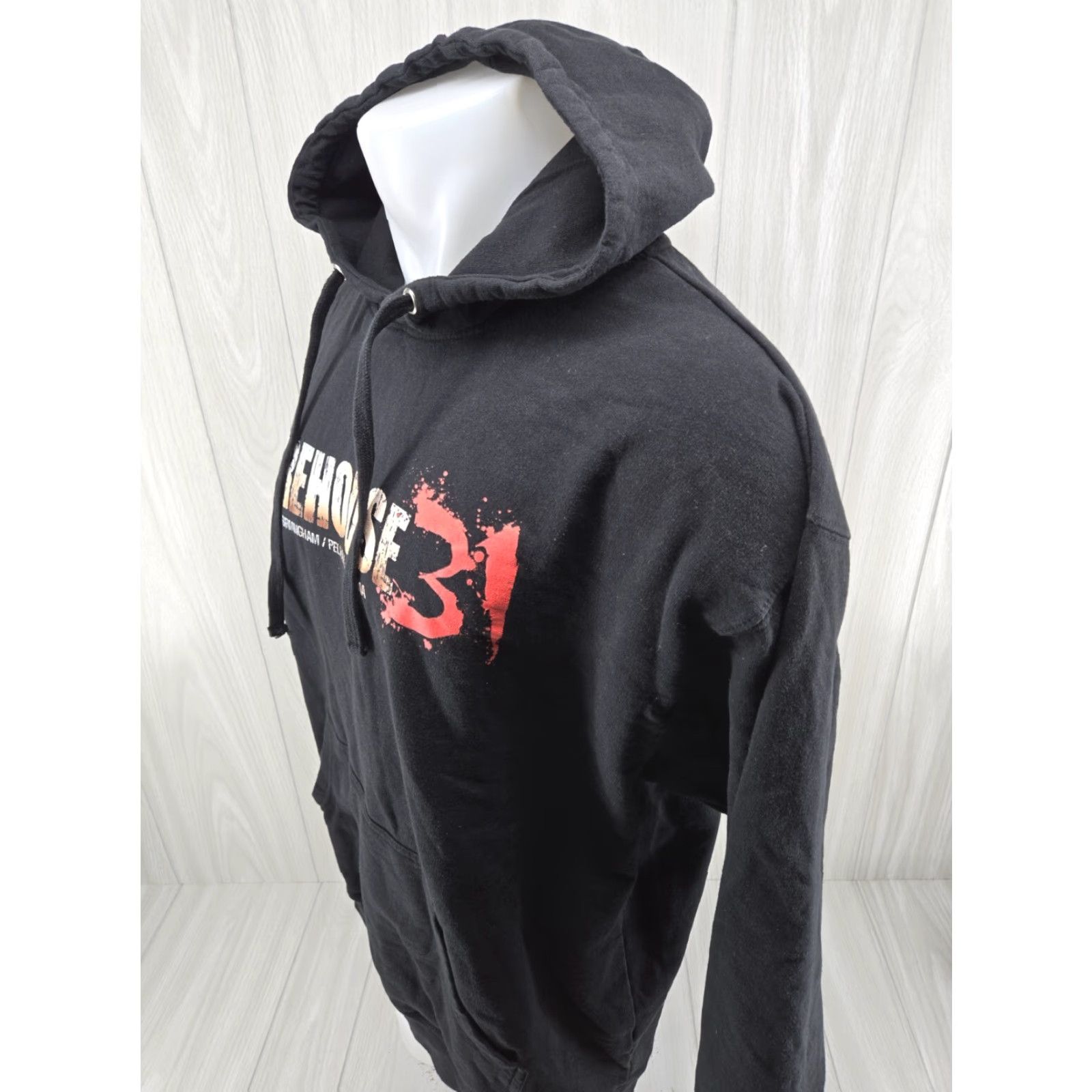 Vintage VINTAGE Warehouse 31 Haunted House Hoodie Black XL Mens Hoodie Pullover Drawstring Size US XL / EU 56 / 4 - 5 Thumbnail