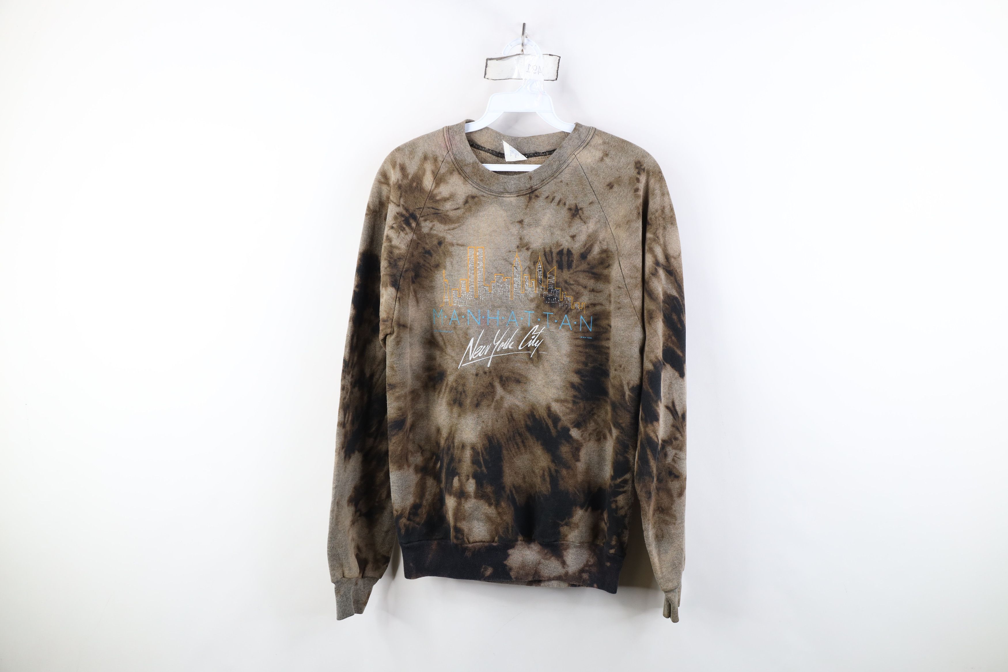 Vintage Vintage 80s Wash Manhattan New York Crewneck Sweatshirt USA Size L / US 10 / IT 46 - 1 Thumbnail