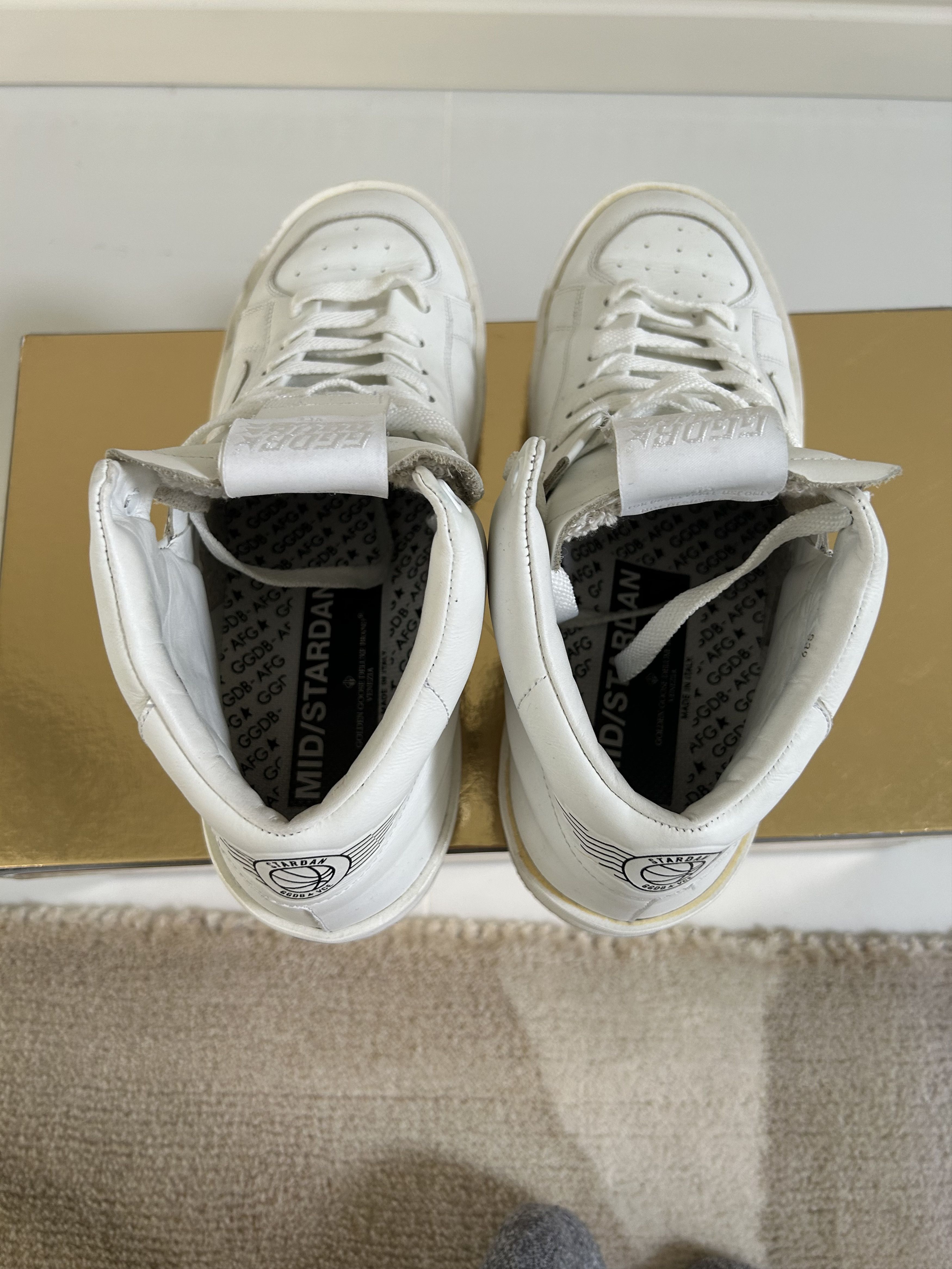 Golden Goose Golden Goose white Stardan mid top Size US 6 / EU 39 - 4 Thumbnail