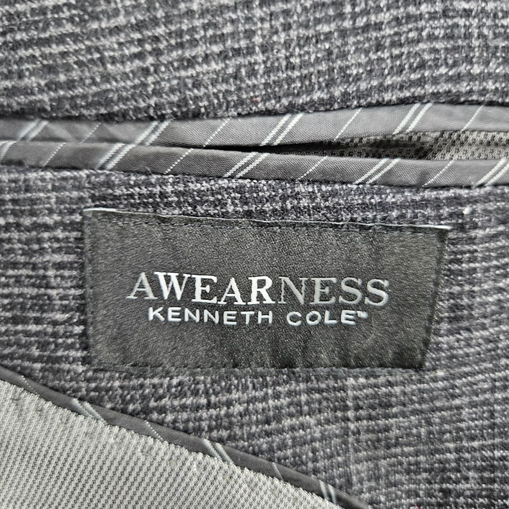 Kenneth Cole KENNETH COLE Awearness Grey Wool Stretch Slim Fit 2 Button Blazer Sport Coat 44L Size 44R - 3 Thumbnail