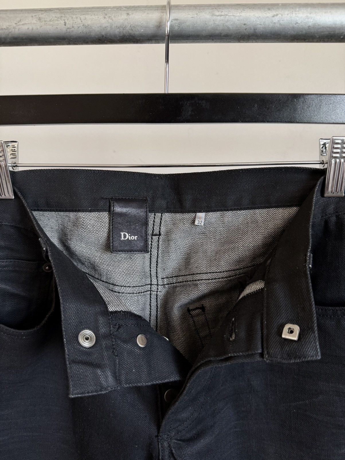 Dior SS06 “The World Was A Mess” Black Waxed Jeans - Hedi Slimane Size US 32 / EU 48 - 3 Thumbnail