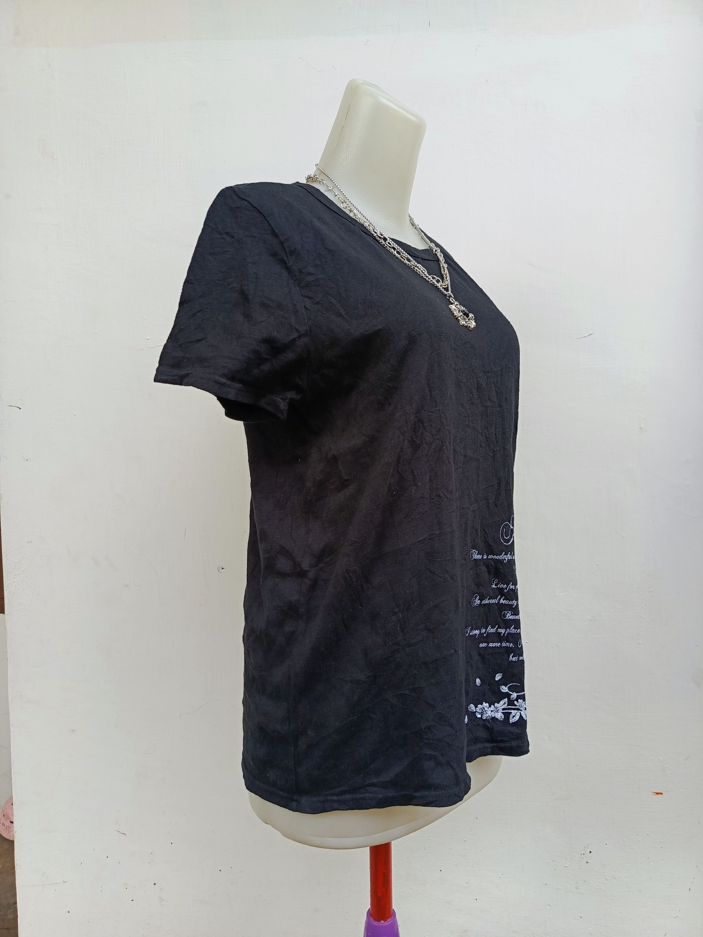 Japanese Brand Cookie House Floral Script Print T-Shirt Size L / US 10 / IT 46 - 4 Thumbnail