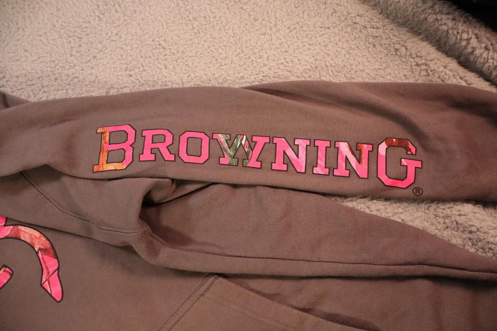 Designer Browning Hoodie XXL Hot Pink Front Deer Logo Camo Lined Hood Size XXL / US 16-18 / IT 52-54 - 6 Thumbnail