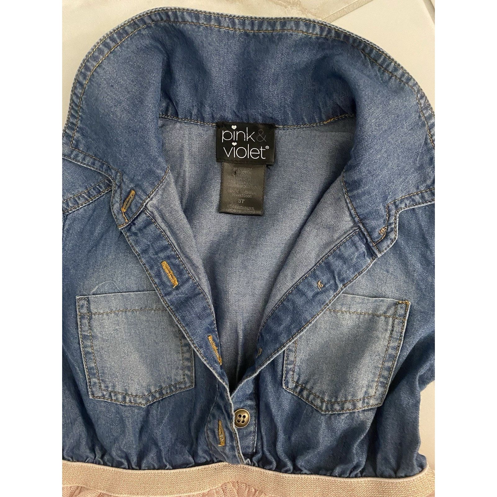 Pink Pink Violet Dress Girls sz 3T Denim And Pink Size US 27 - 3 Thumbnail