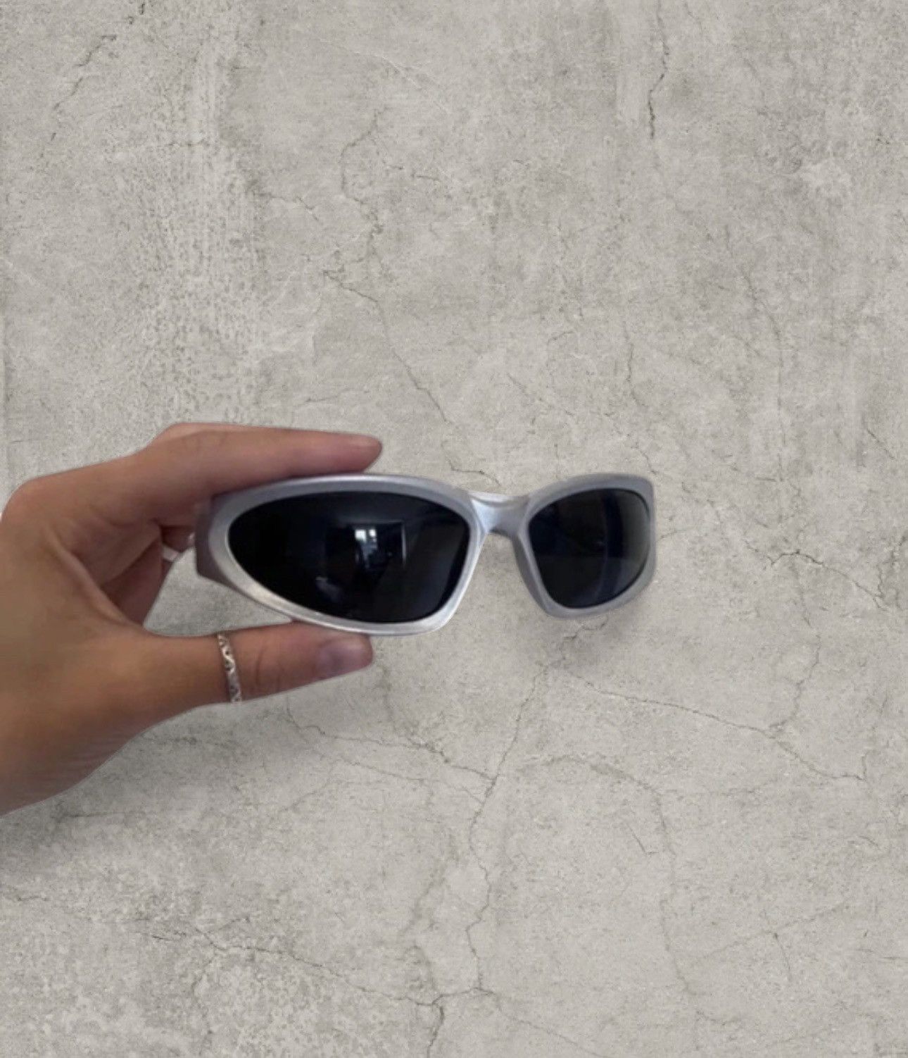 Japanese Brand Cool UV400 alien sunglasses, silver/ black lens. One size Size ONE SIZE - 2 Thumbnail