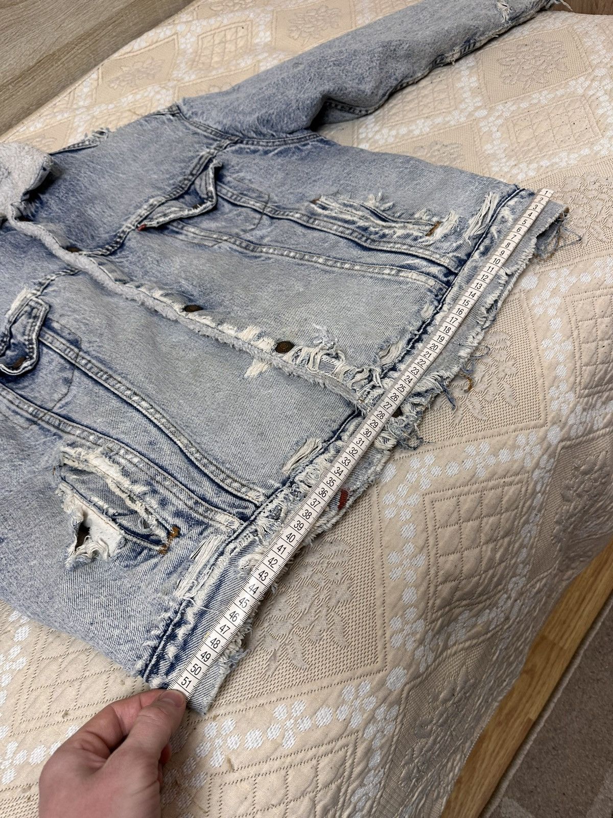 Levi's 🔥 Levis Vintage Trashed Distressed Sherpa Trucker Jacket Size US L / EU 52-54 / 3 - 16 Thumbnail
