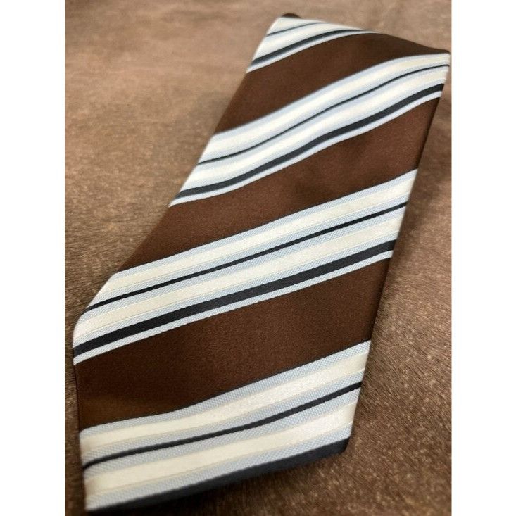 Ermenegildo Zegna Ermenegildo Zegna Striped Silk Tie Diagonal Made in Italy Size ONE SIZE - 2 Thumbnail