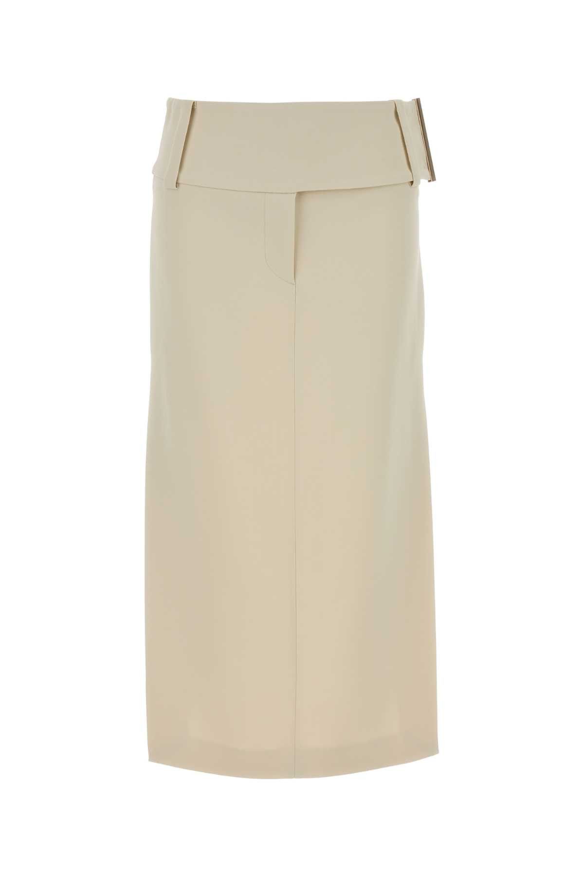 Sportmax Ivory Stretch Viscose Fronda Skirt Size 28" / US 6 / IT 42 - 1 Thumbnail