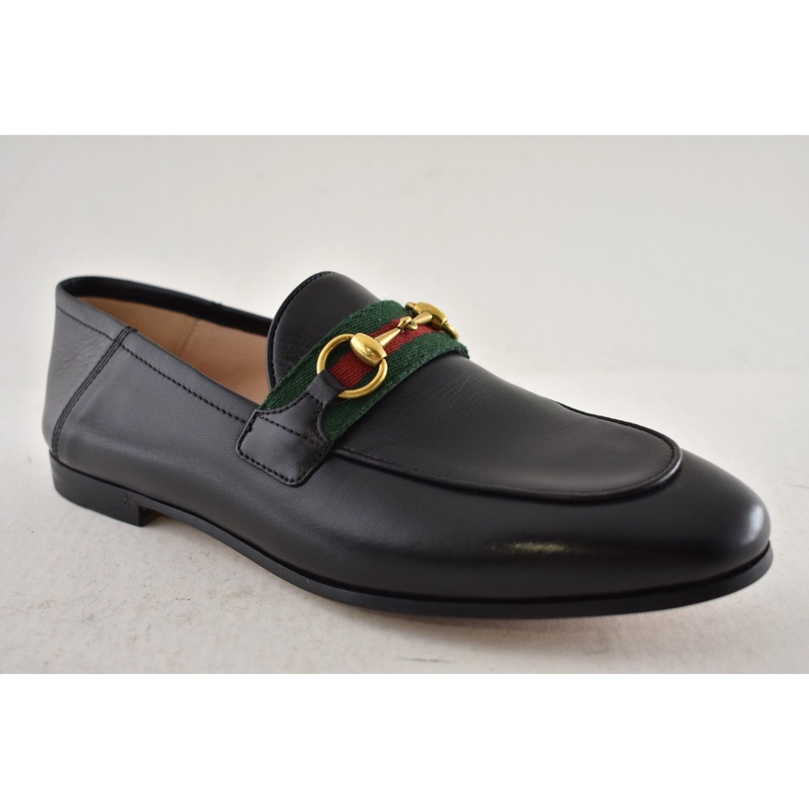 Gucci Black Leather Web Horsebit Slipper Flat Loafer 36.5 Size US 6.5 / IT 36.5 - 5 Thumbnail