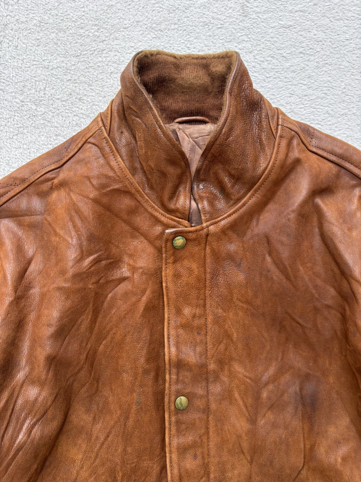 Golden Bear 1980s Golden Bear Cognac Bomber Leather Jacket Size US XL / EU 56 / 4 - 5 Thumbnail