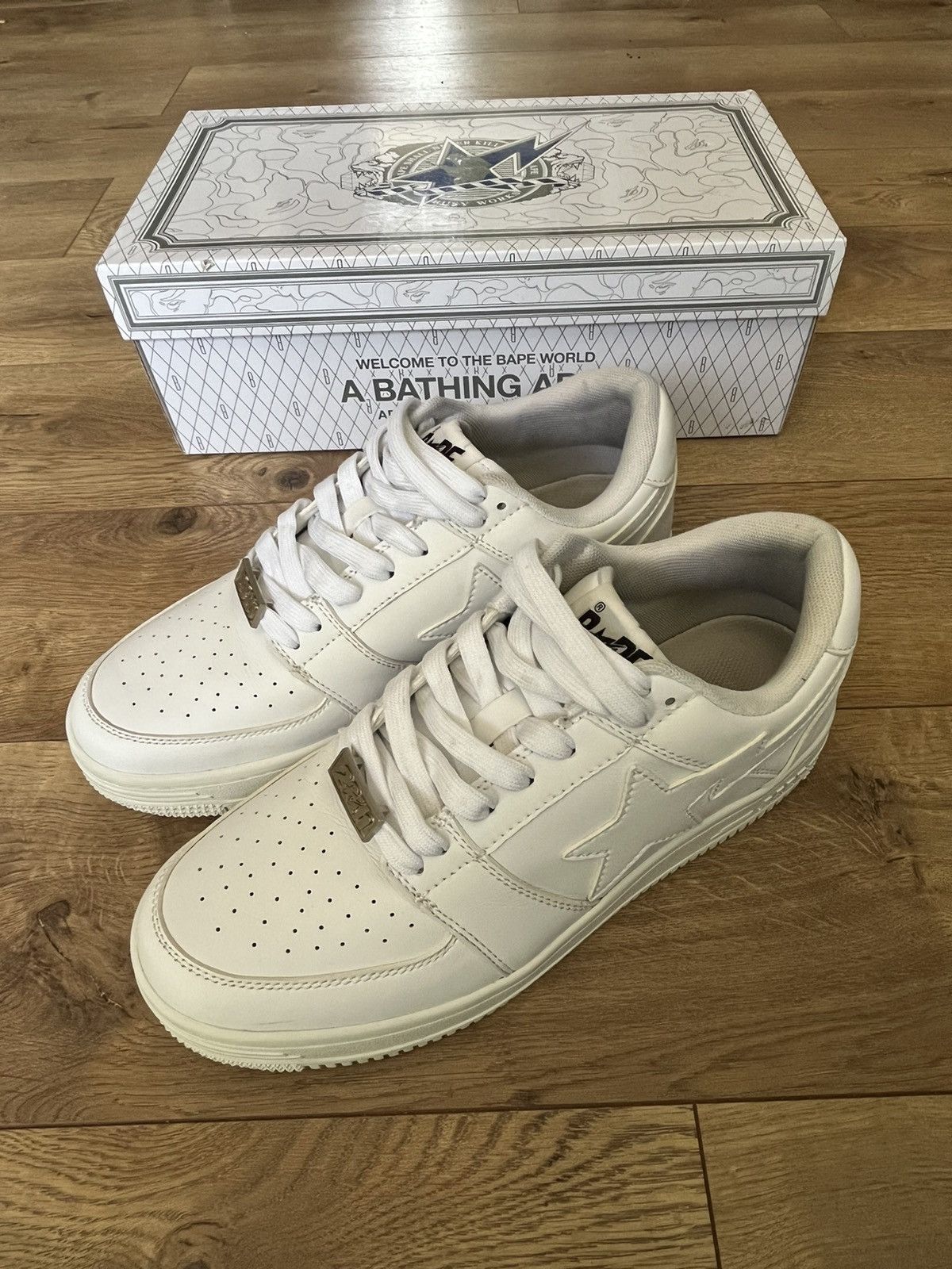 image of Bapesta Low M2 Shoes in White, Men's (Size 9.5)