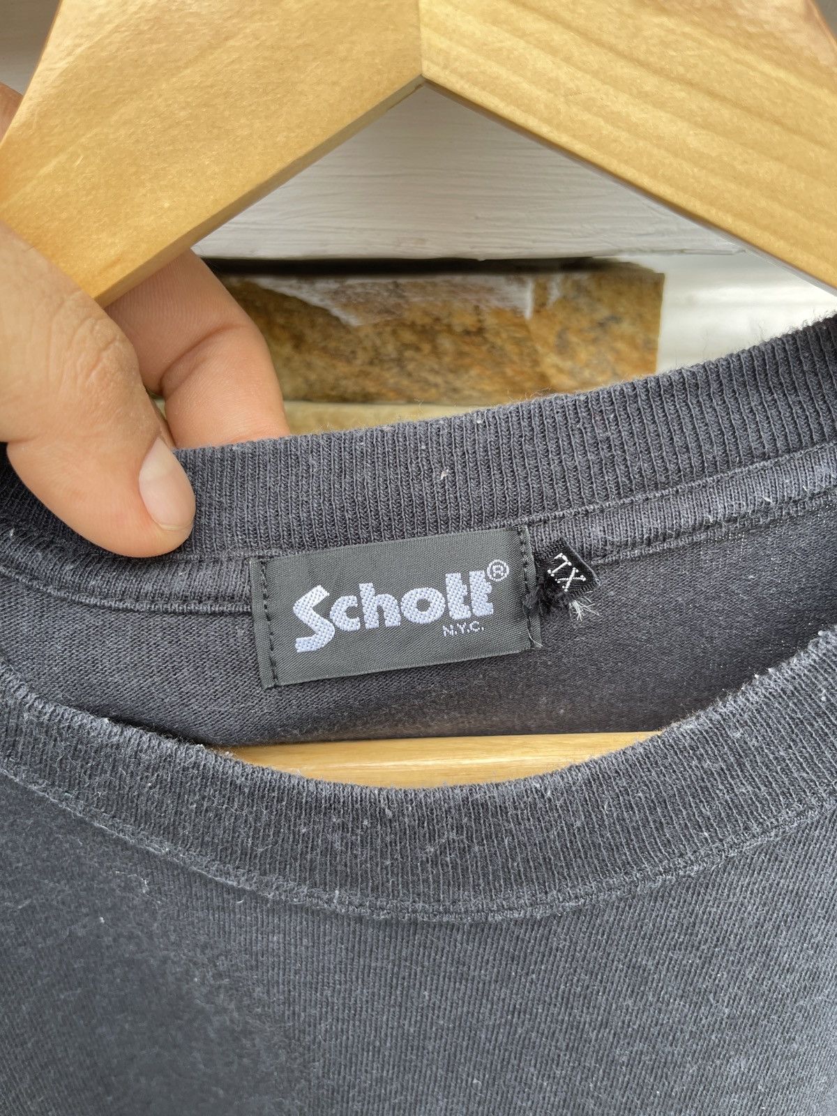 Japanese Brand × Schott × Vintage Last Drop🔥SCHOTT Japan Inc Inspired CHROME HEARTS Logo Tee Size US L / EU 52-54 / 3 - 6 Thumbnail
