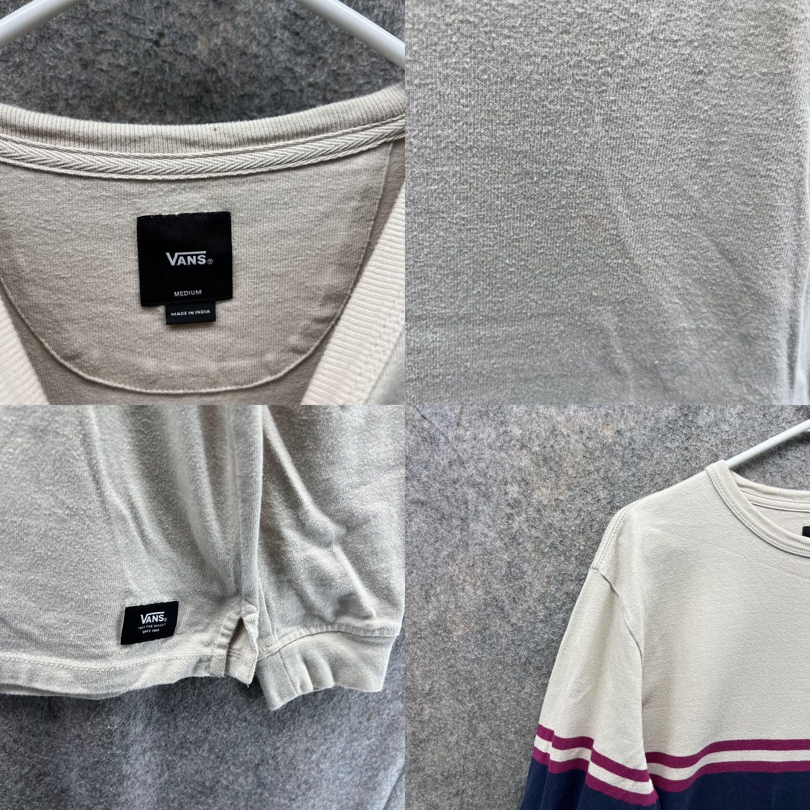 Vans VANS Sweater Men Medium Adult Khaki Pullover Striped Fleece Crew Neck Casual Buttonless Logo Size US M / EU 48-50 / 2 - 8 Thumbnail