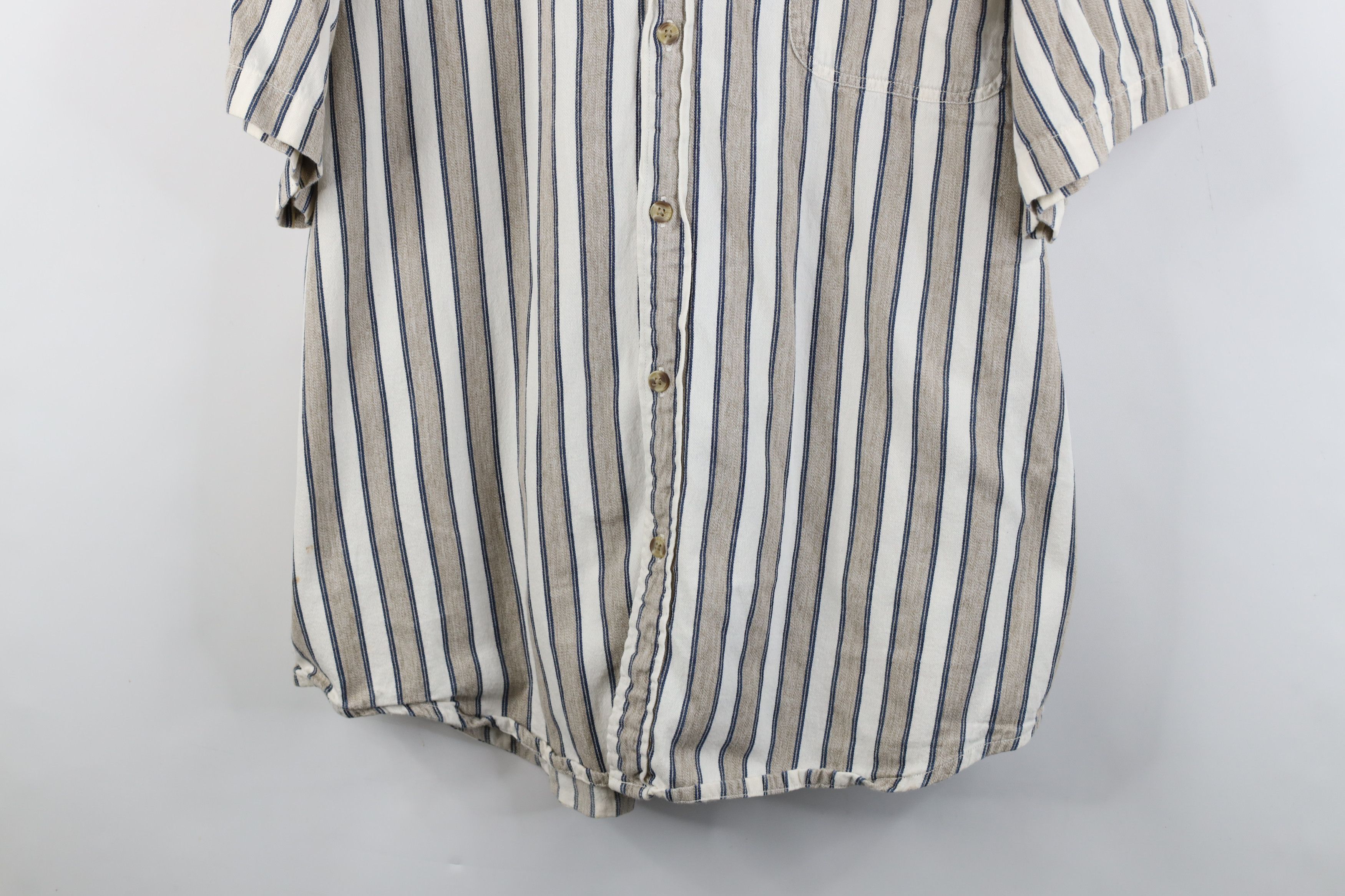 Vintage Vintage 90s Streetwear Baggy Fit Striped Button Down Shirt Size US XXL / EU 58 / 5 - 3 Thumbnail