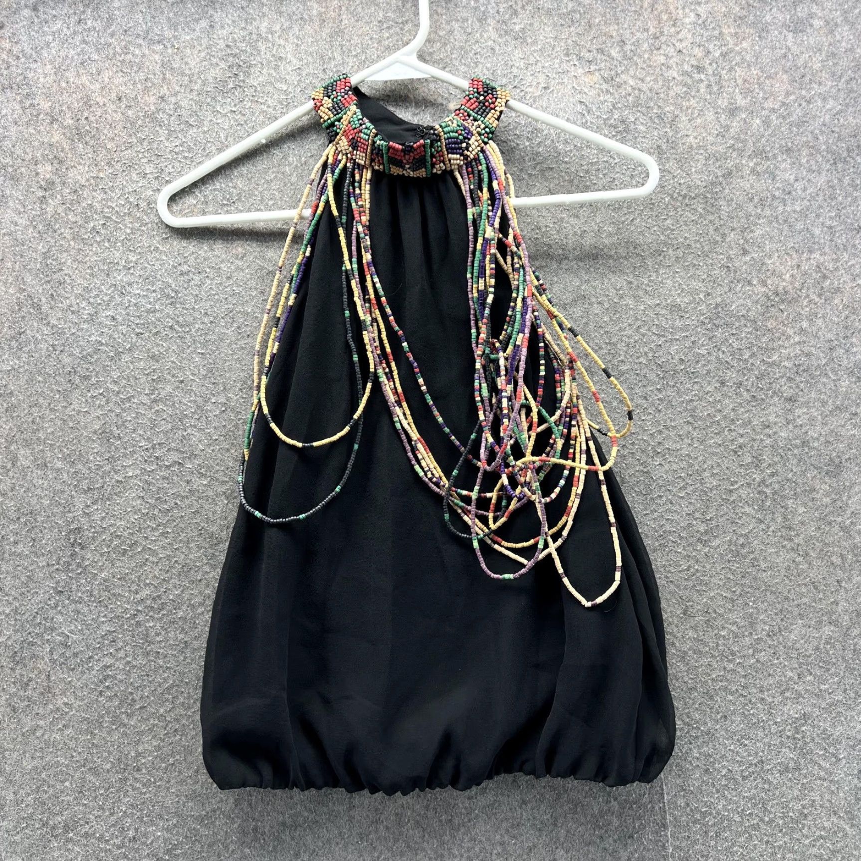Alice + Olivia Alice + Olivia Blouse Camisole Womens Medium Black Beaded Halter Embellished Top Size M / US 6-8 / IT 42-44 - 7 Thumbnail
