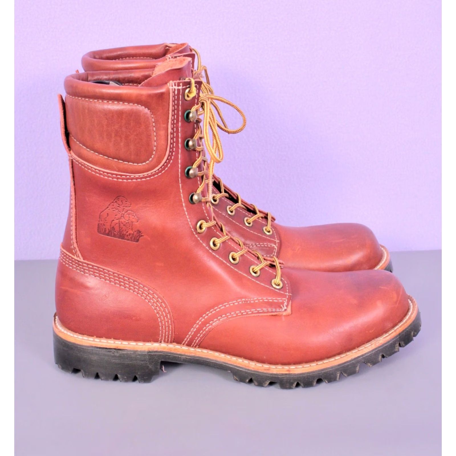 Vintage VINTAGE Golden Retriever Boots Brown Work Hunting 70s 9.5 EEE Mens Size US 10 / EU 43 - 5 Thumbnail