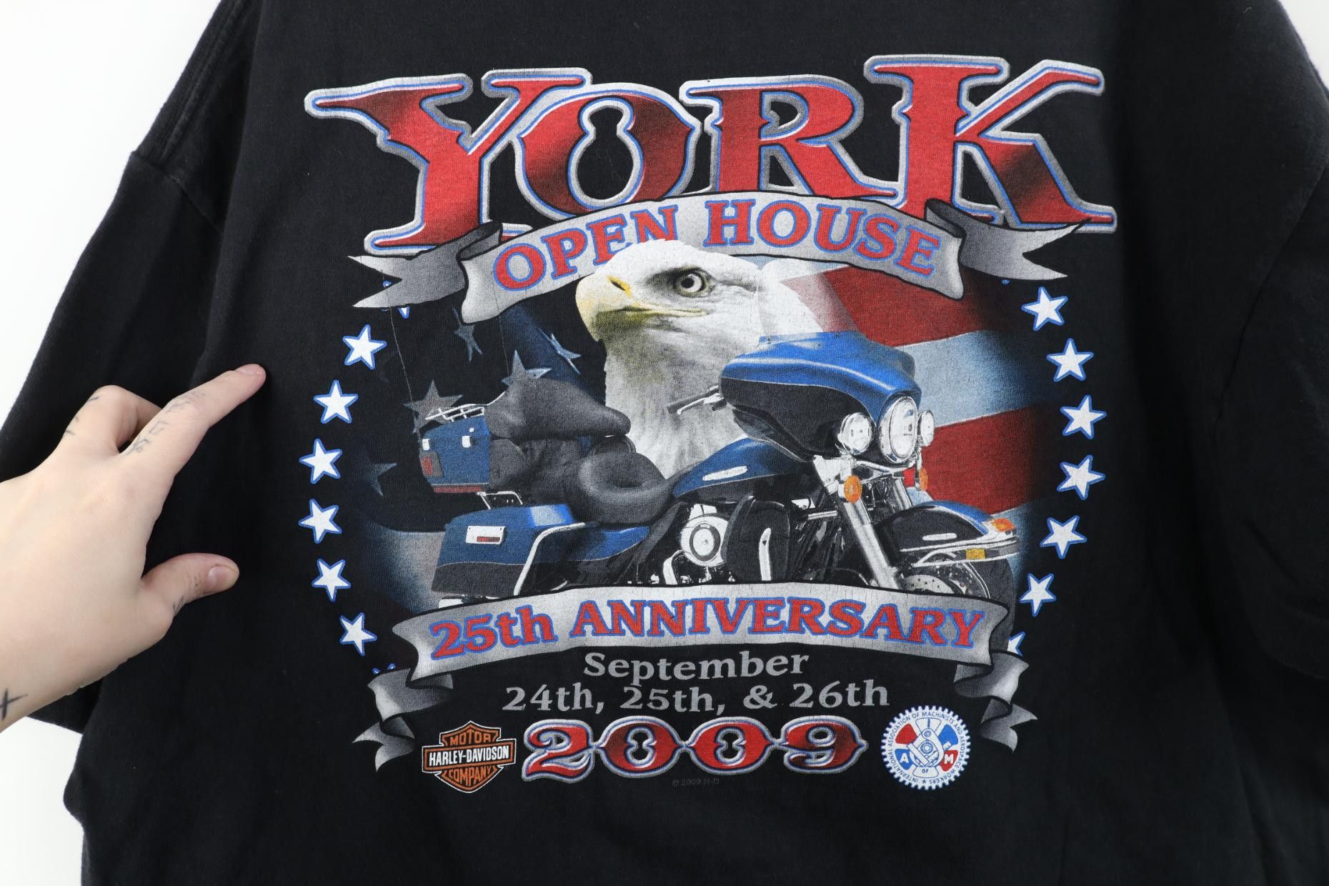 Harley Davidson Vintage Y2K Harley Davidson 2009 York Open House T-Shirt Size US XL / EU 56 / 4 - 11 Thumbnail