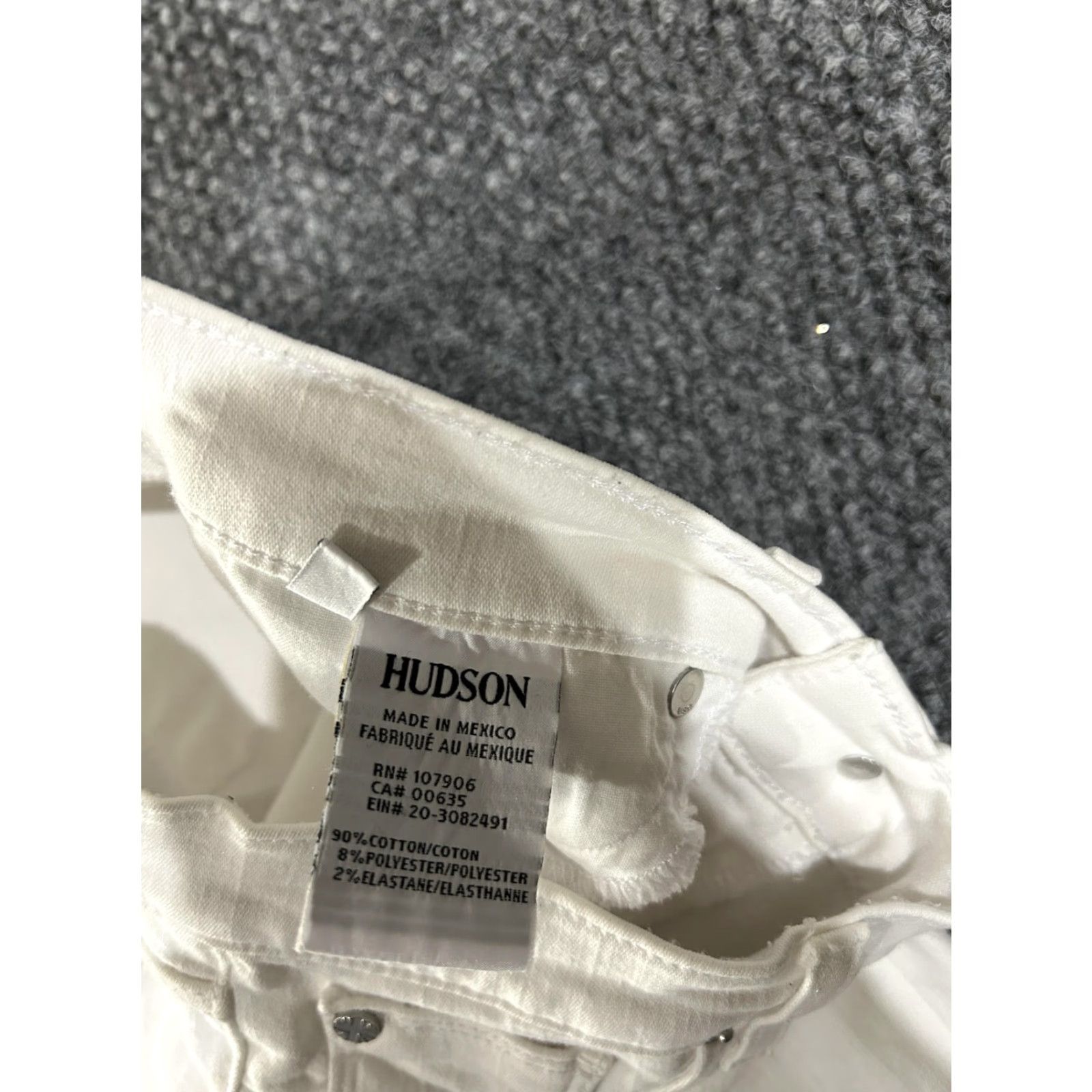 Hudson HUDSON Womens Jeans 27 White High Waist Barbara Super Skinny Ankle Raw Hem Size 27" / US 4 / IT 40 - 5 Thumbnail